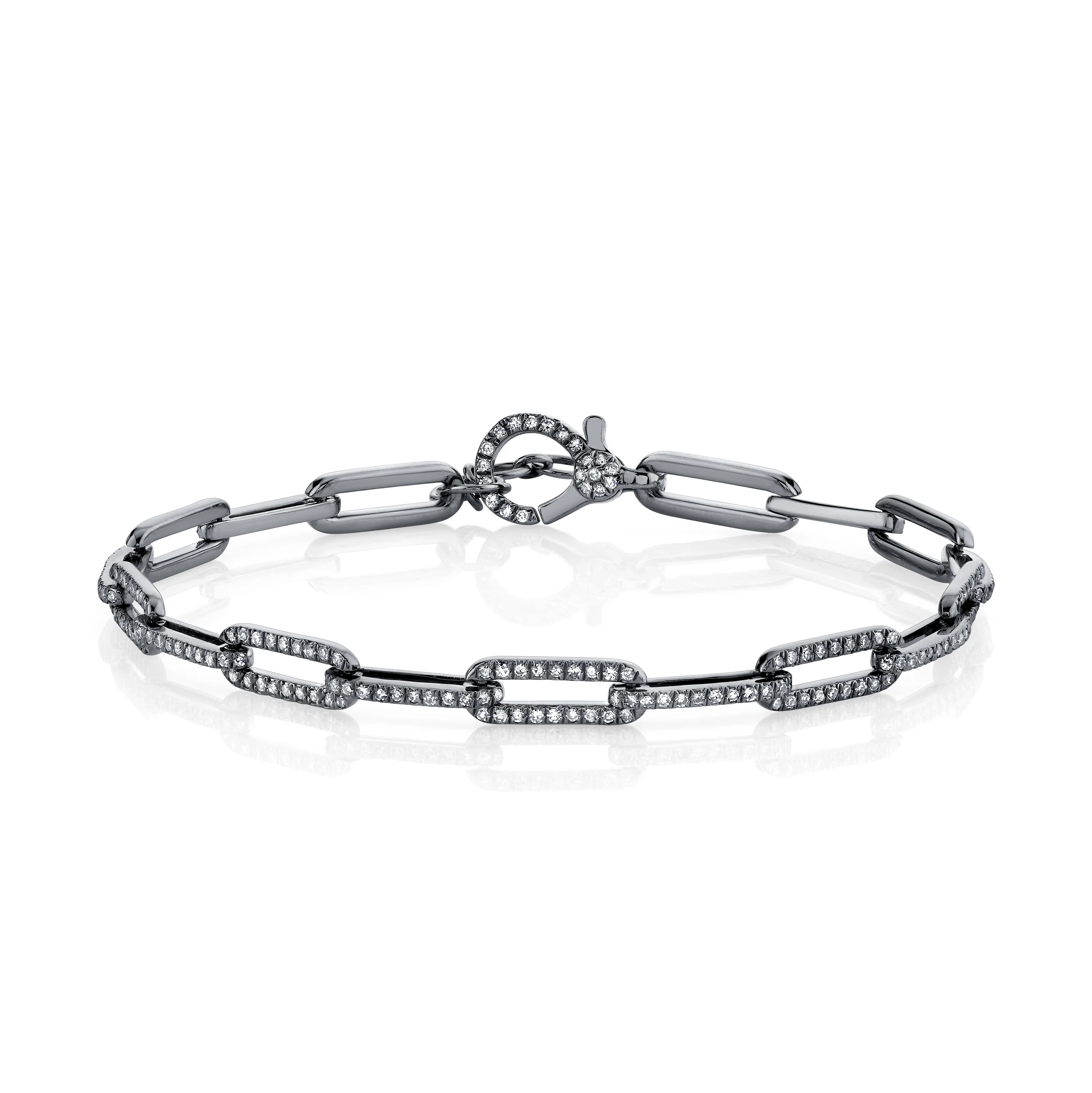 DIAMOND PAVE FLAT CABLE LINK BRACELET - Image 4