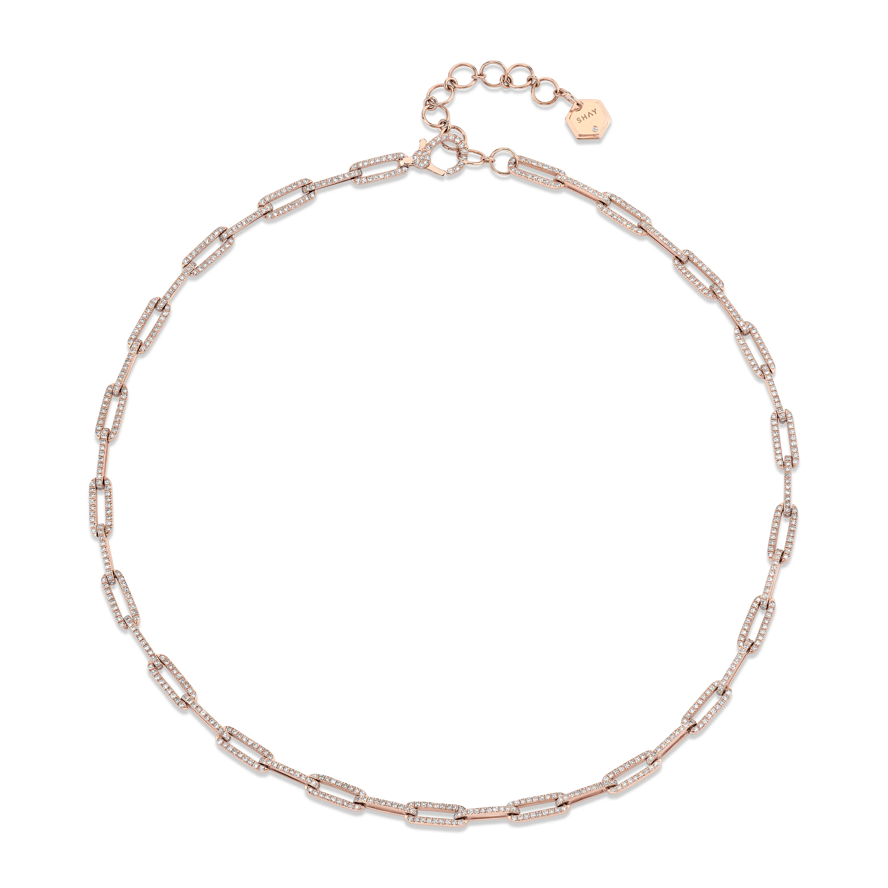 DIAMOND PAVE FLAT CABLE LINK NECKLACE - Image 3