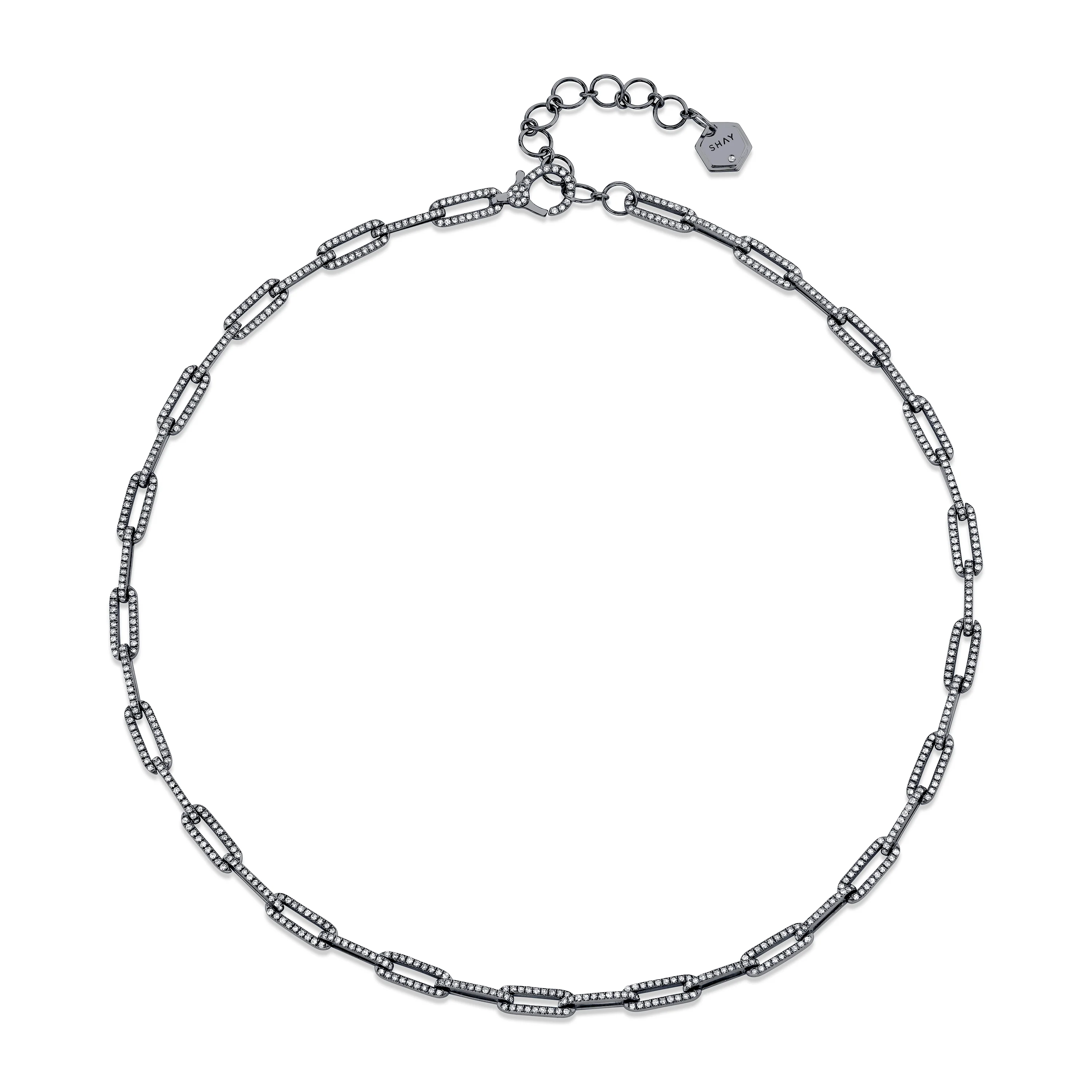 DIAMOND PAVE FLAT CABLE LINK NECKLACE - Image 4