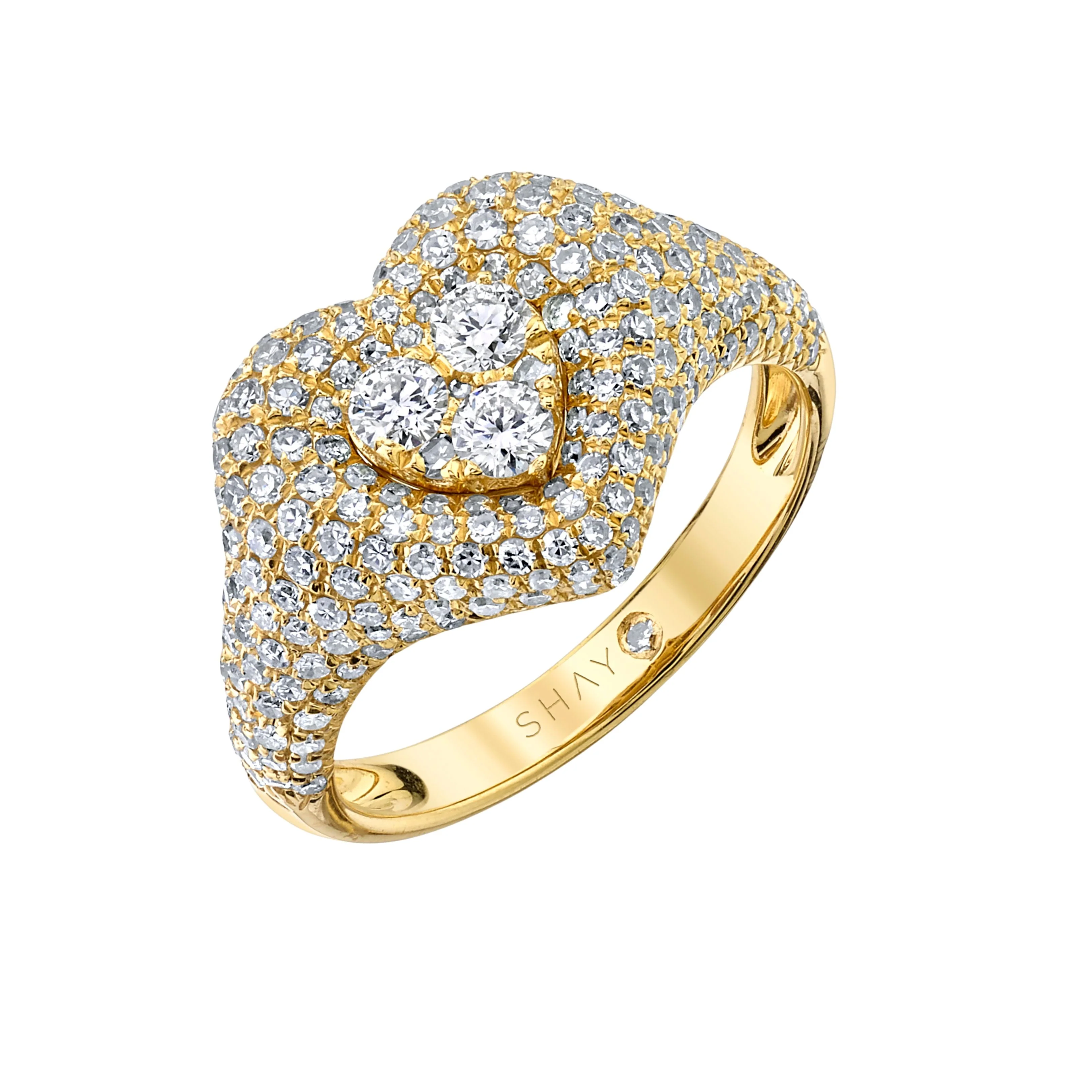 DIAMOND PAVE HEART PINKY RING
