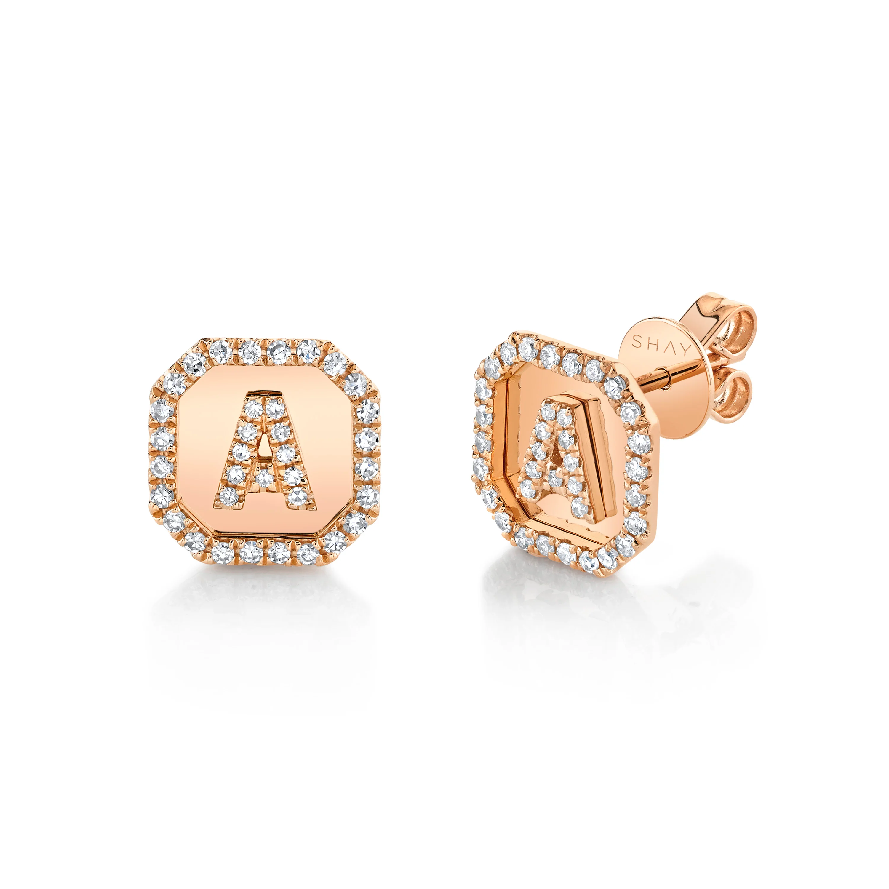 MINI ME DIAMOND PAVE INITIAL NAMEPLATE STUDS - Image 3