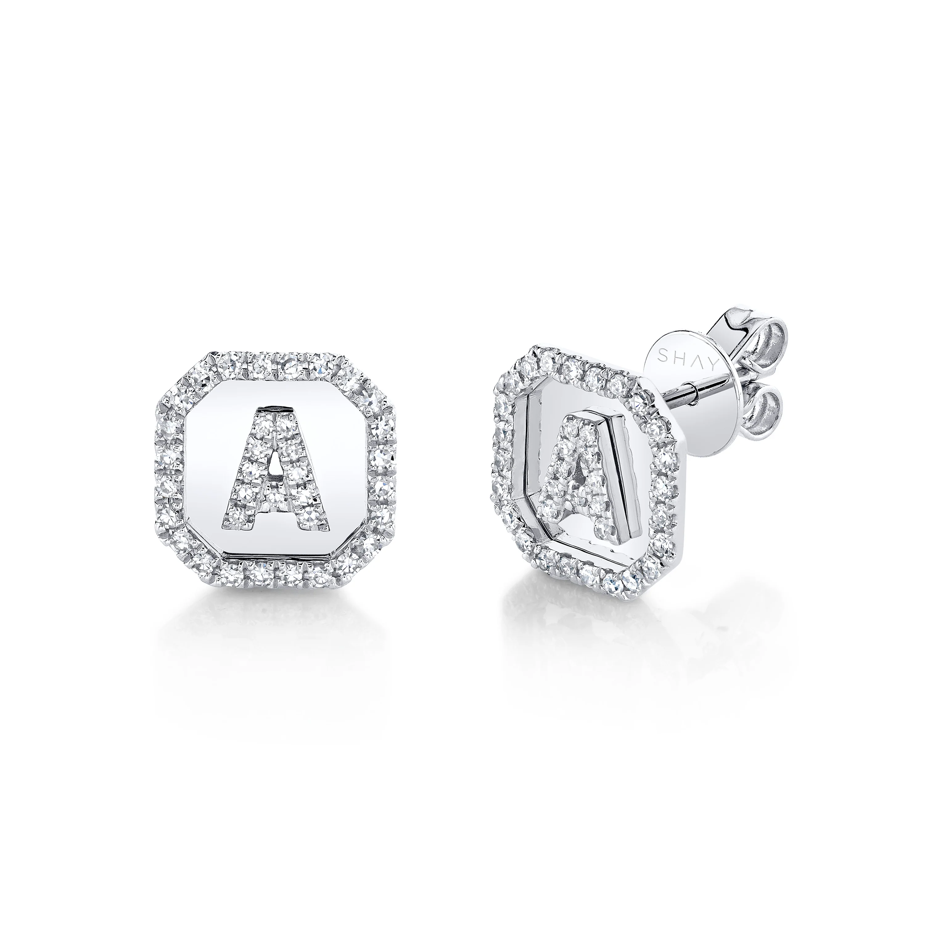 MINI ME DIAMOND PAVE INITIAL NAMEPLATE STUDS - Image 4