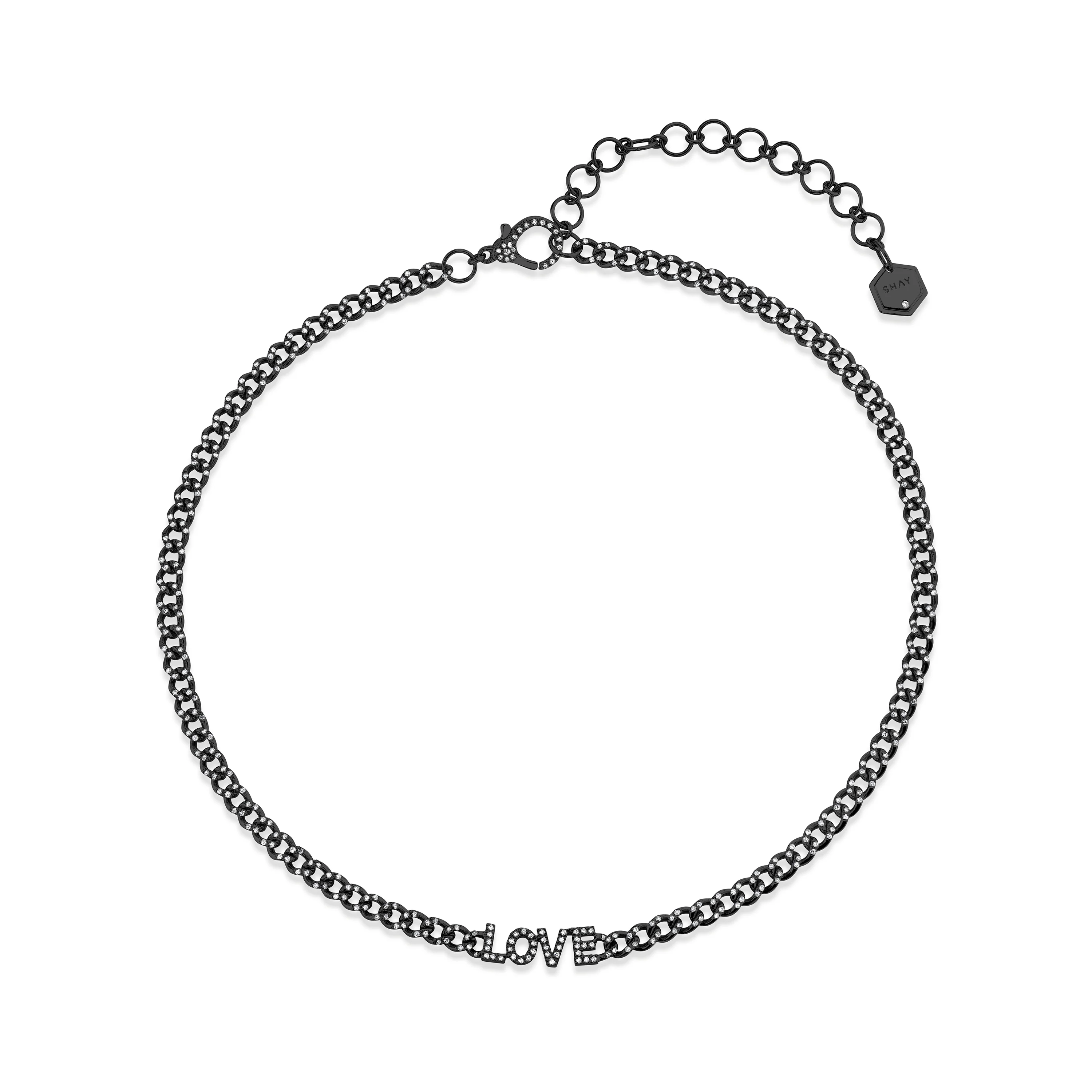 MINI ME DIAMOND PAVE "LOVE" BABY LINK NECKLACE - Image 5