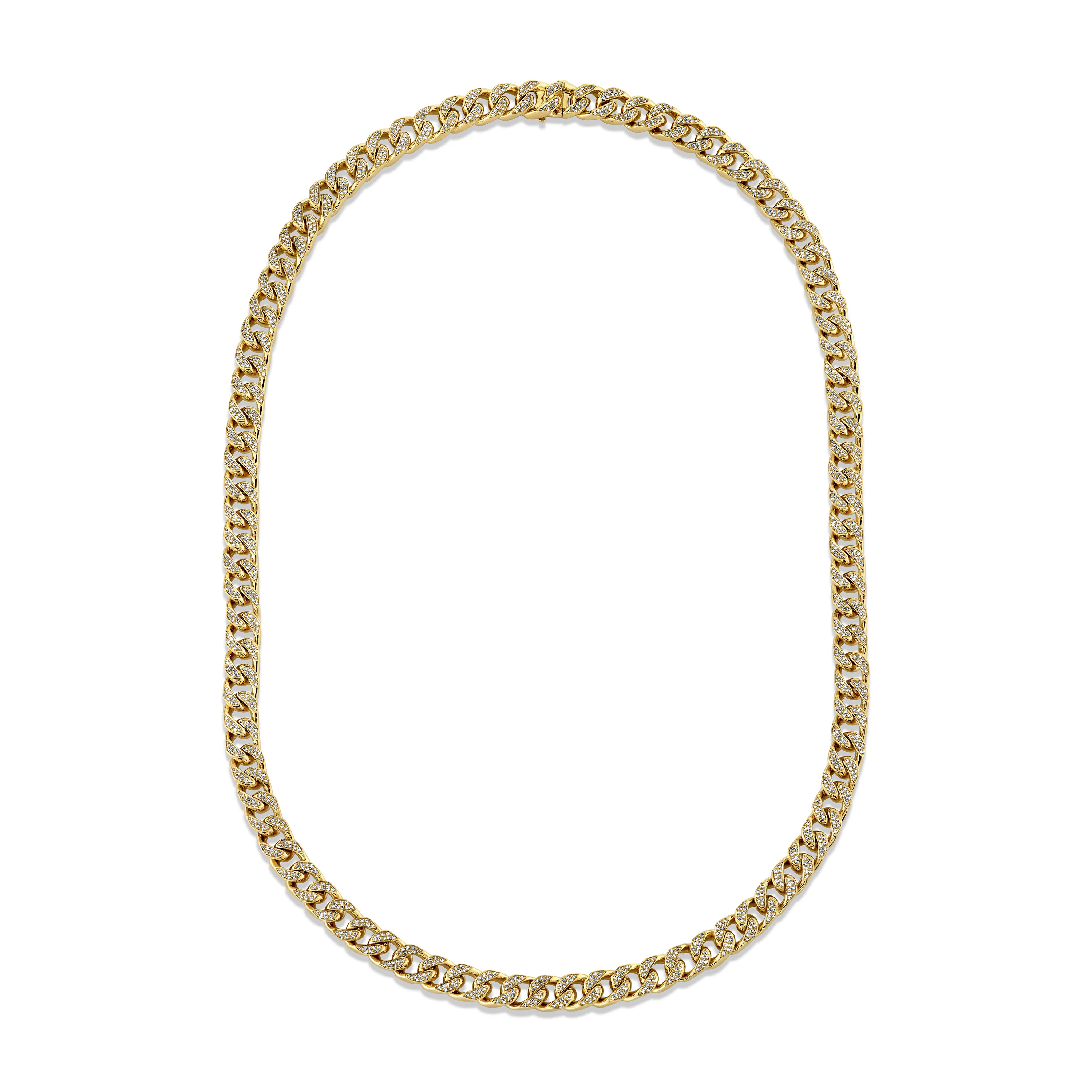 DIAMOND PAVE MEDIUM FLAT LINK NECKLACE