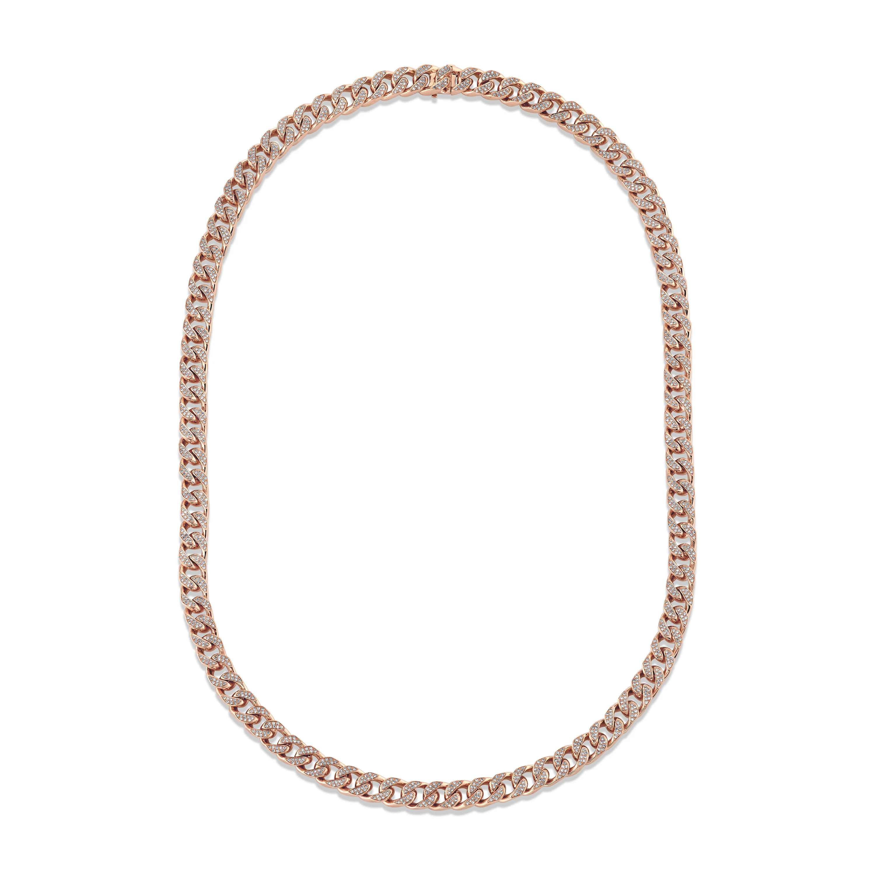 DIAMOND PAVE MEDIUM FLAT LINK NECKLACE - Image 3
