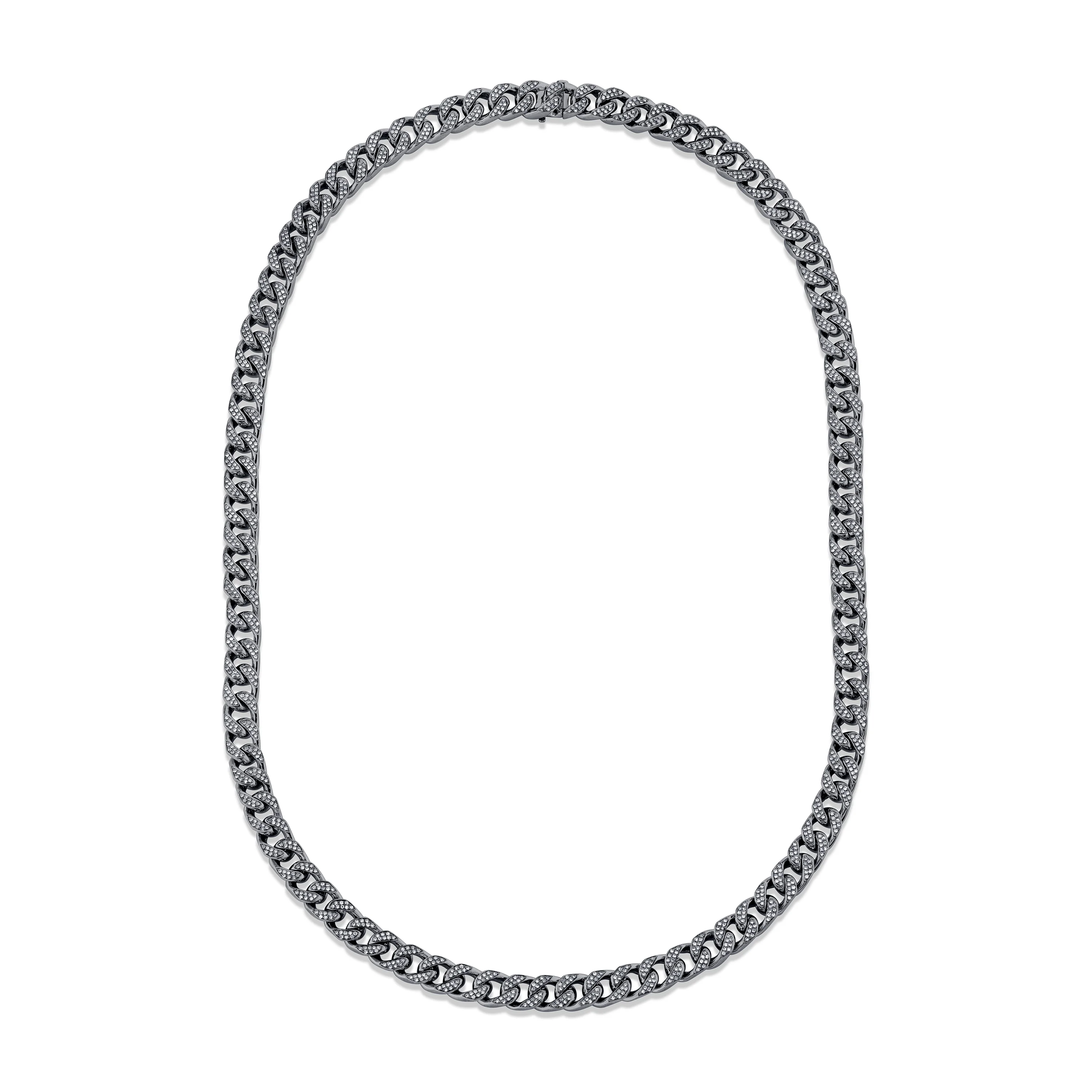 DIAMOND PAVE MEDIUM FLAT LINK NECKLACE - Image 4