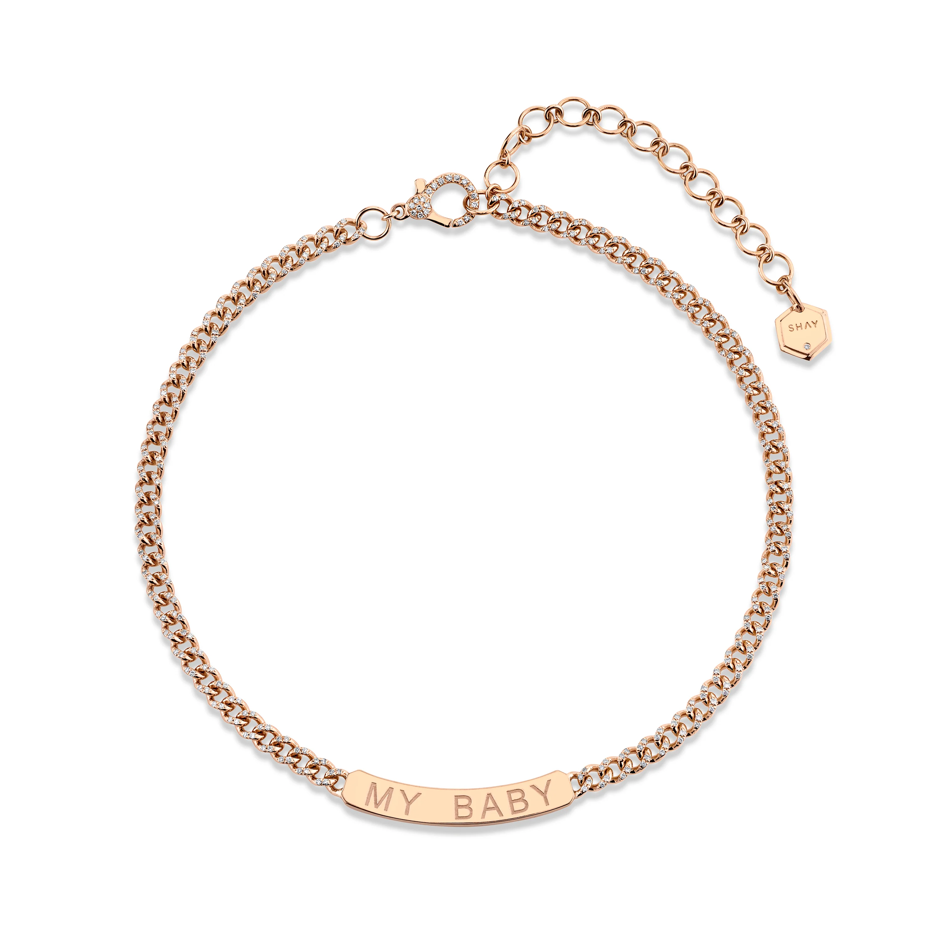 MINI ME DIAMOND PAVE CUSTOM ID BAR NAMEPLATE NECKLACE - Image 3