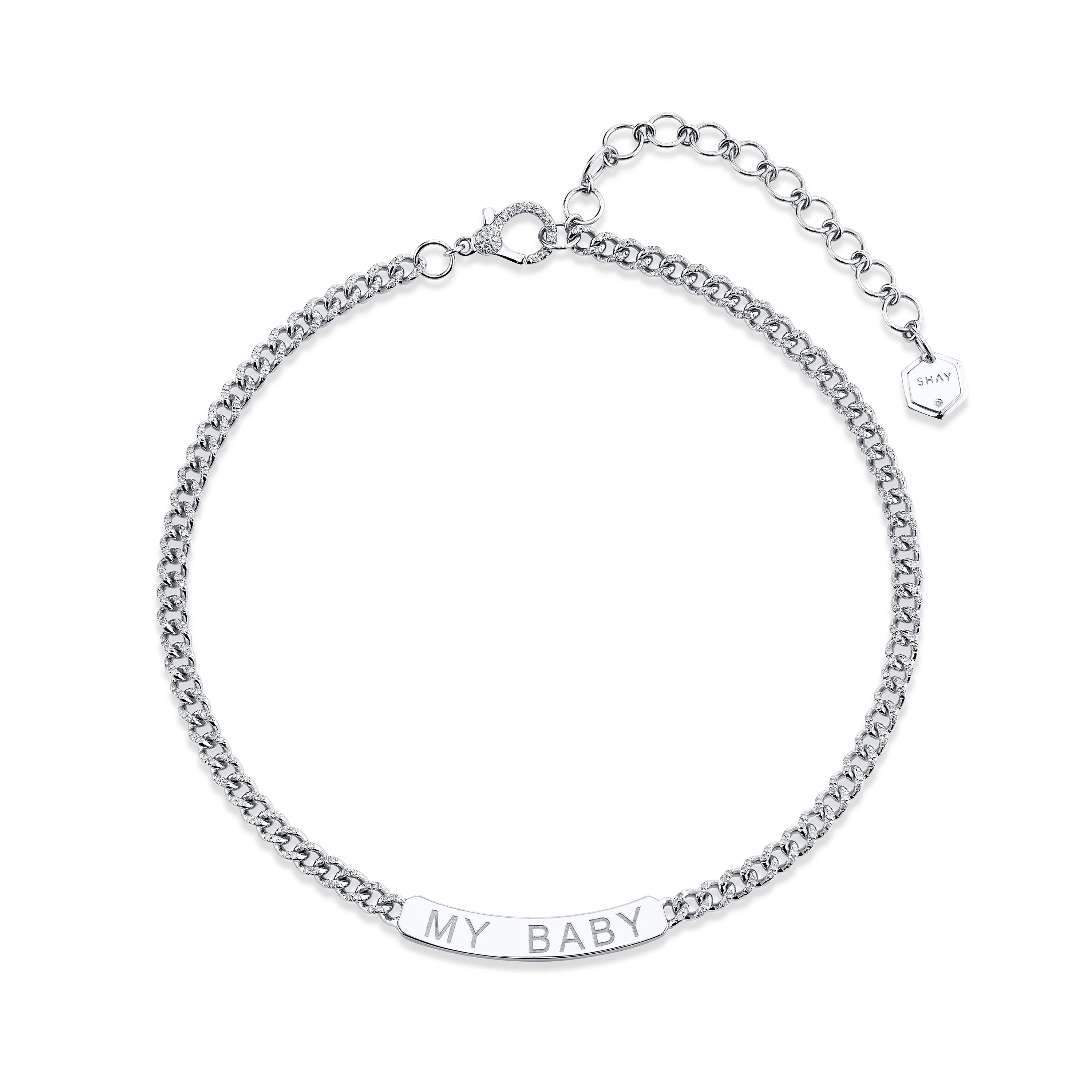 MINI ME DIAMOND PAVE CUSTOM ID BAR NAMEPLATE NECKLACE - Image 4