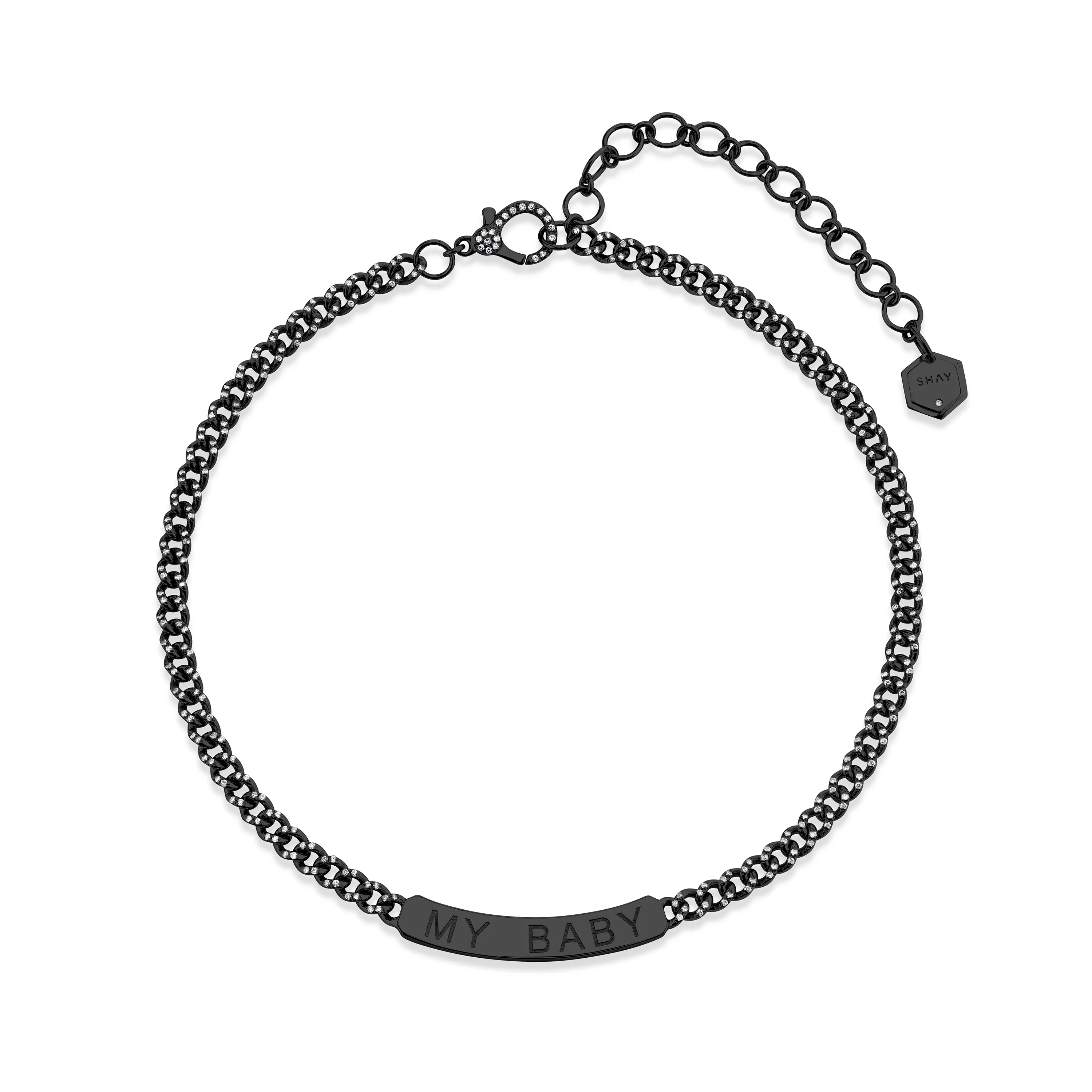 MINI ME DIAMOND PAVE CUSTOM ID BAR NAMEPLATE NECKLACE - Image 5