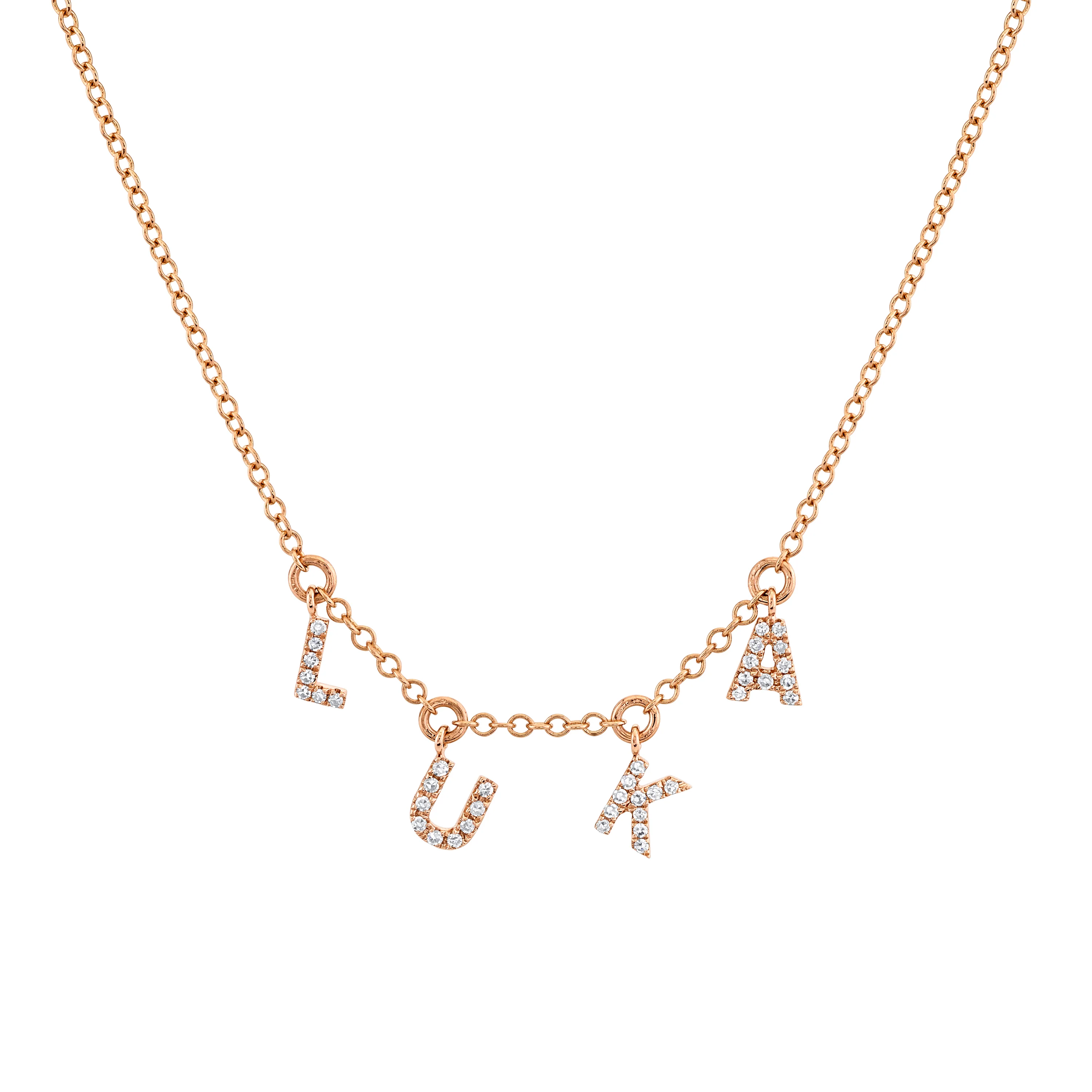 MINI ME DIAMOND PAVE "NAME" DANGLE DROP NECKLACE - Image 3