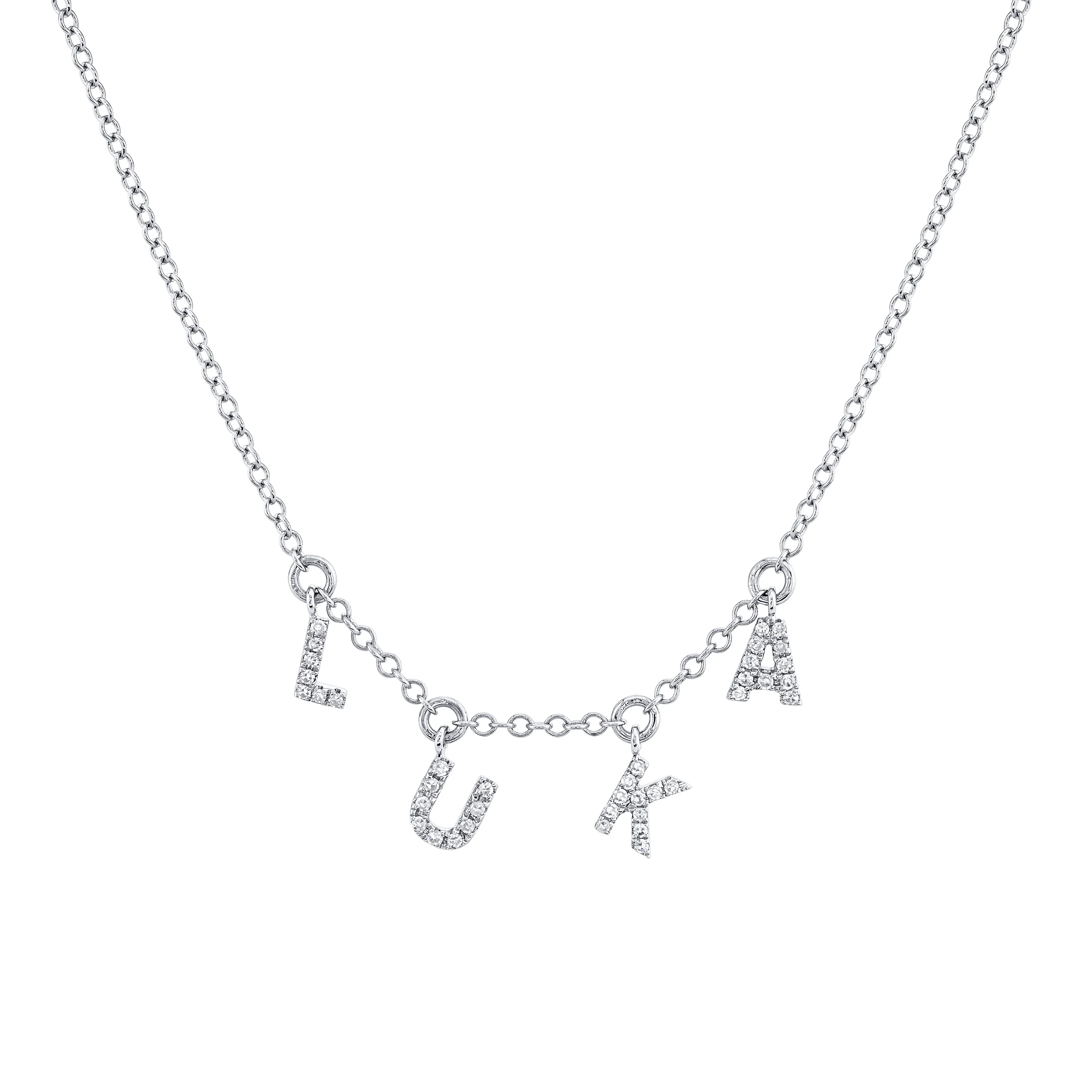 MINI ME DIAMOND PAVE "NAME" DANGLE DROP NECKLACE - Image 4