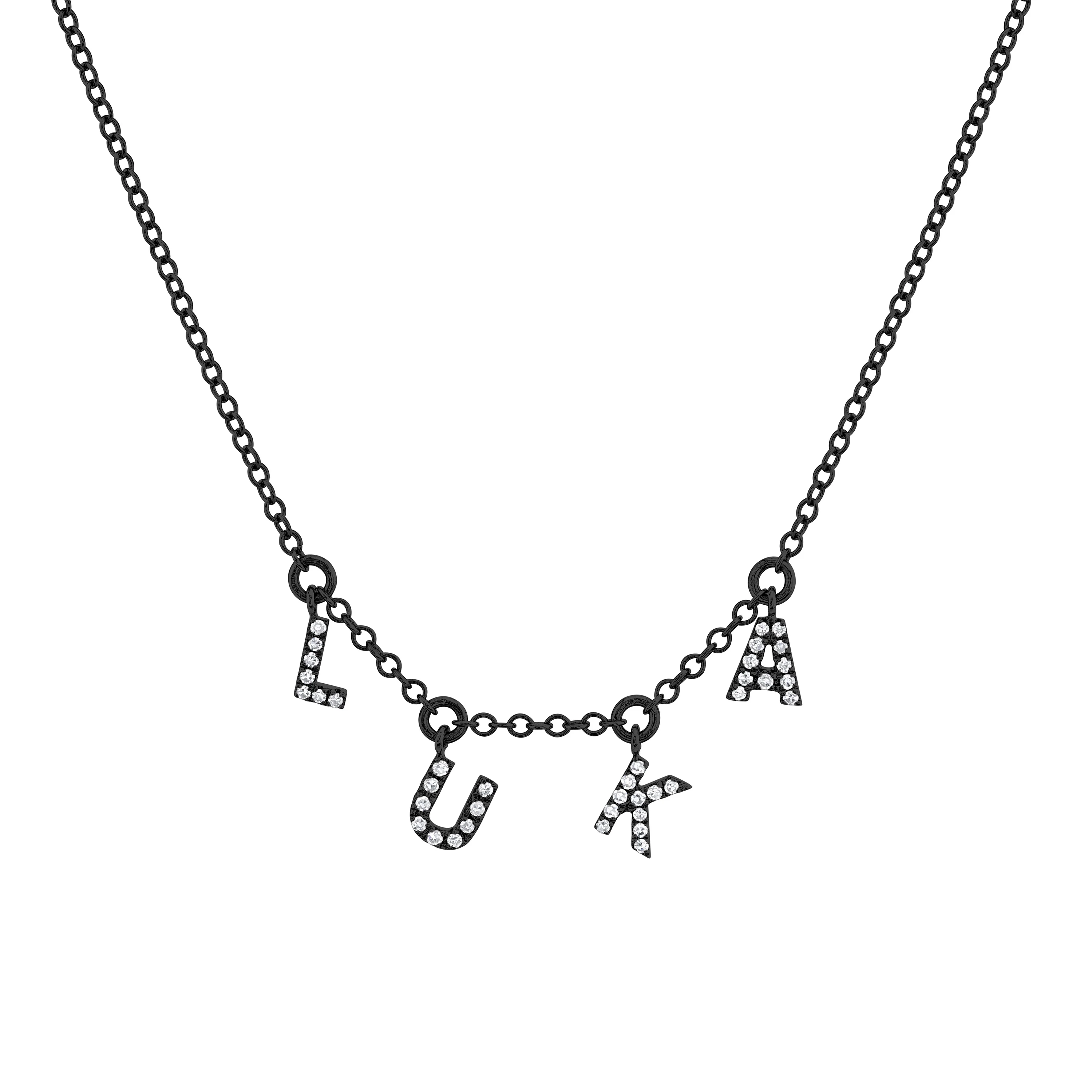 MINI ME DIAMOND PAVE "NAME" DANGLE DROP NECKLACE - Image 5