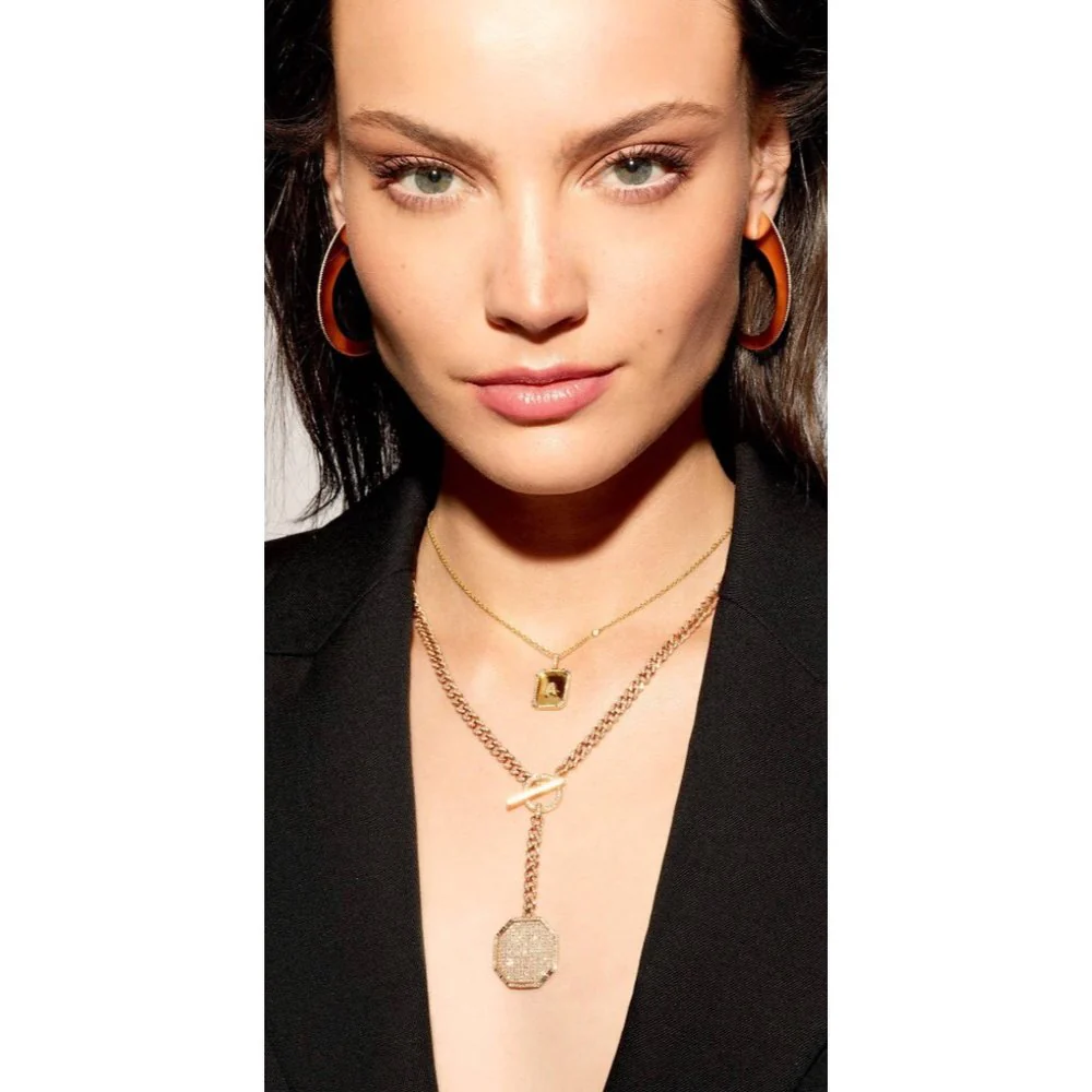 READY TO SHIP DIAMOND PAVE OCTAGON LARIAT - Image 2