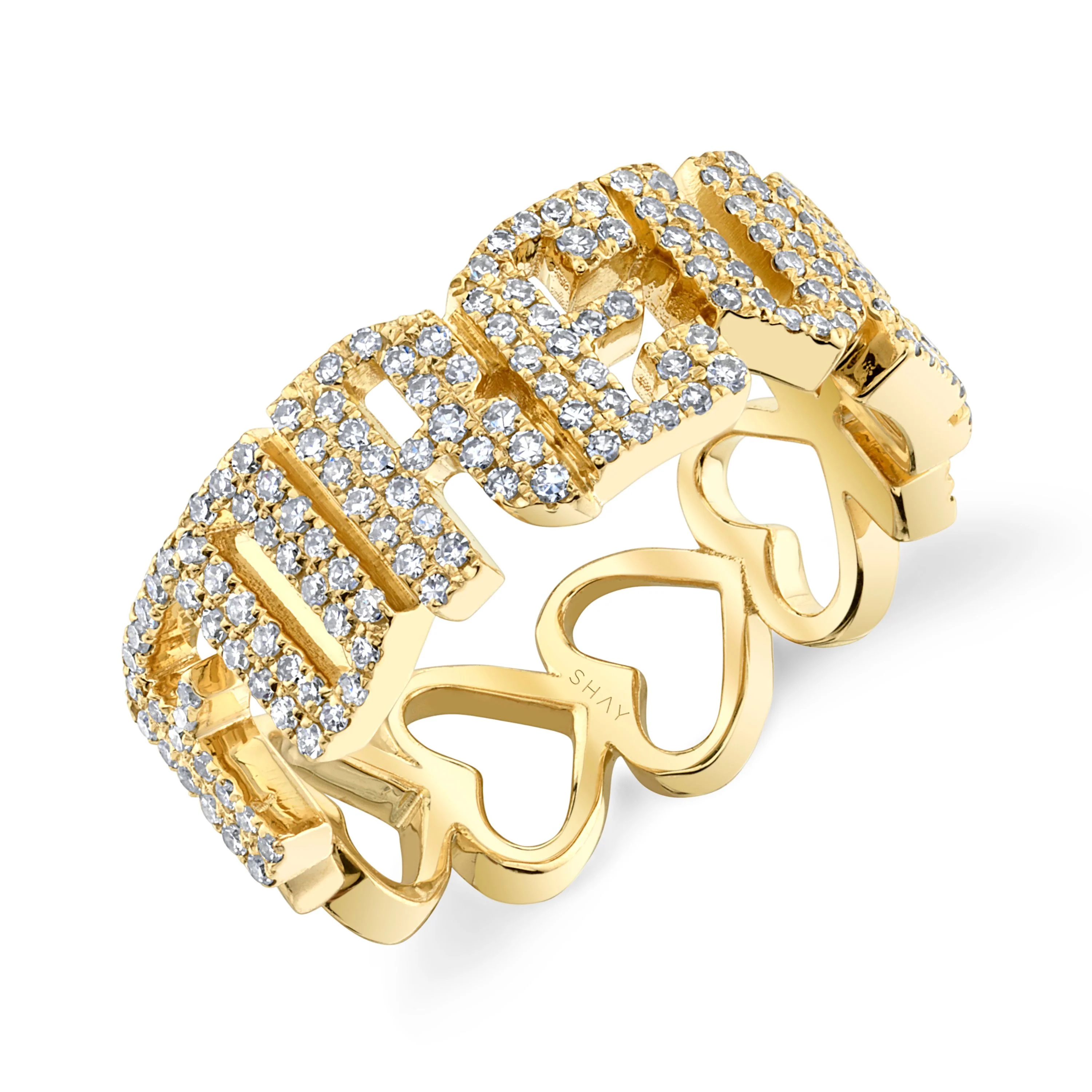 DIAMOND PERSONALIZED 7 LETTER HEART RING - Image 3