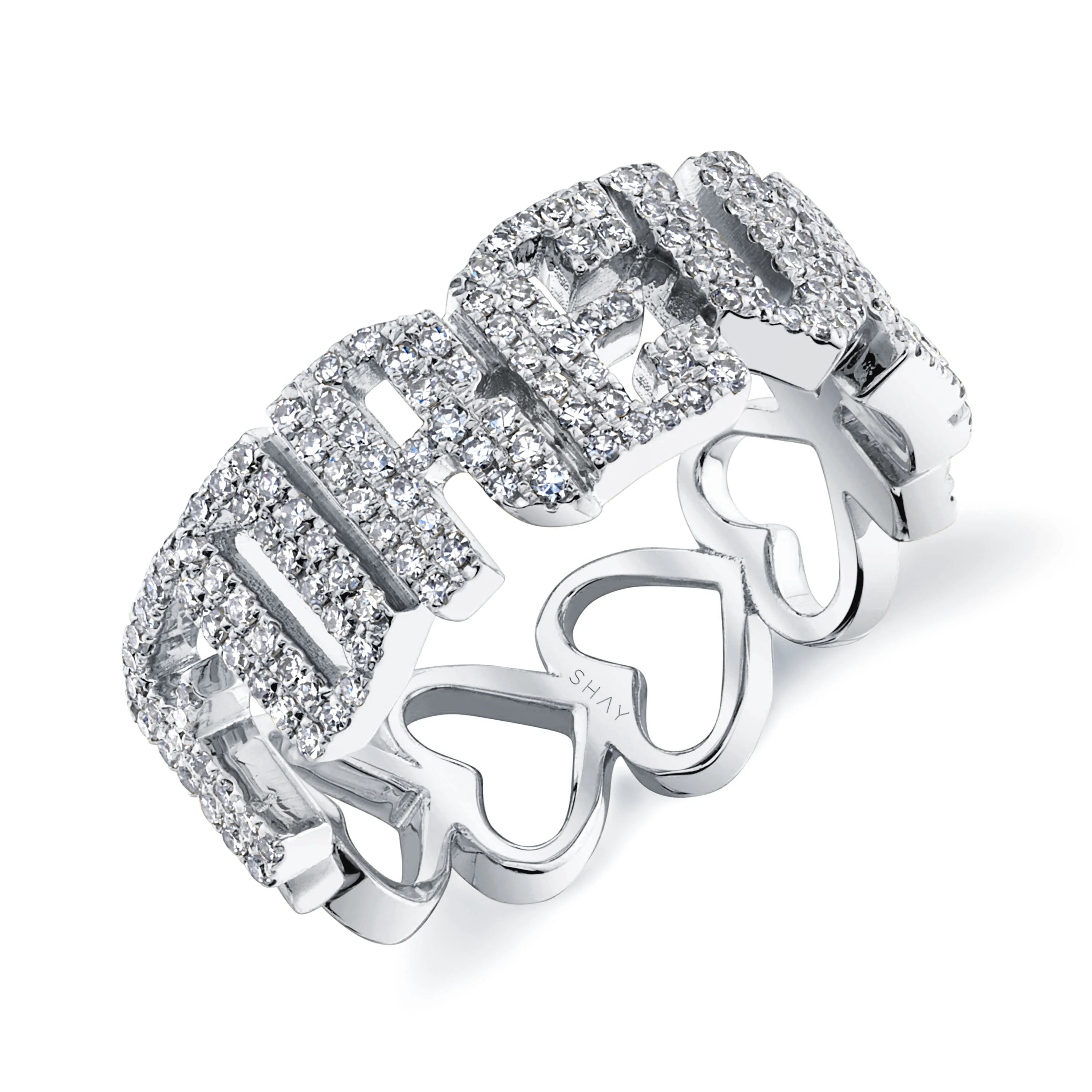 DIAMOND PERSONALIZED 7 LETTER HEART RING - Image 4
