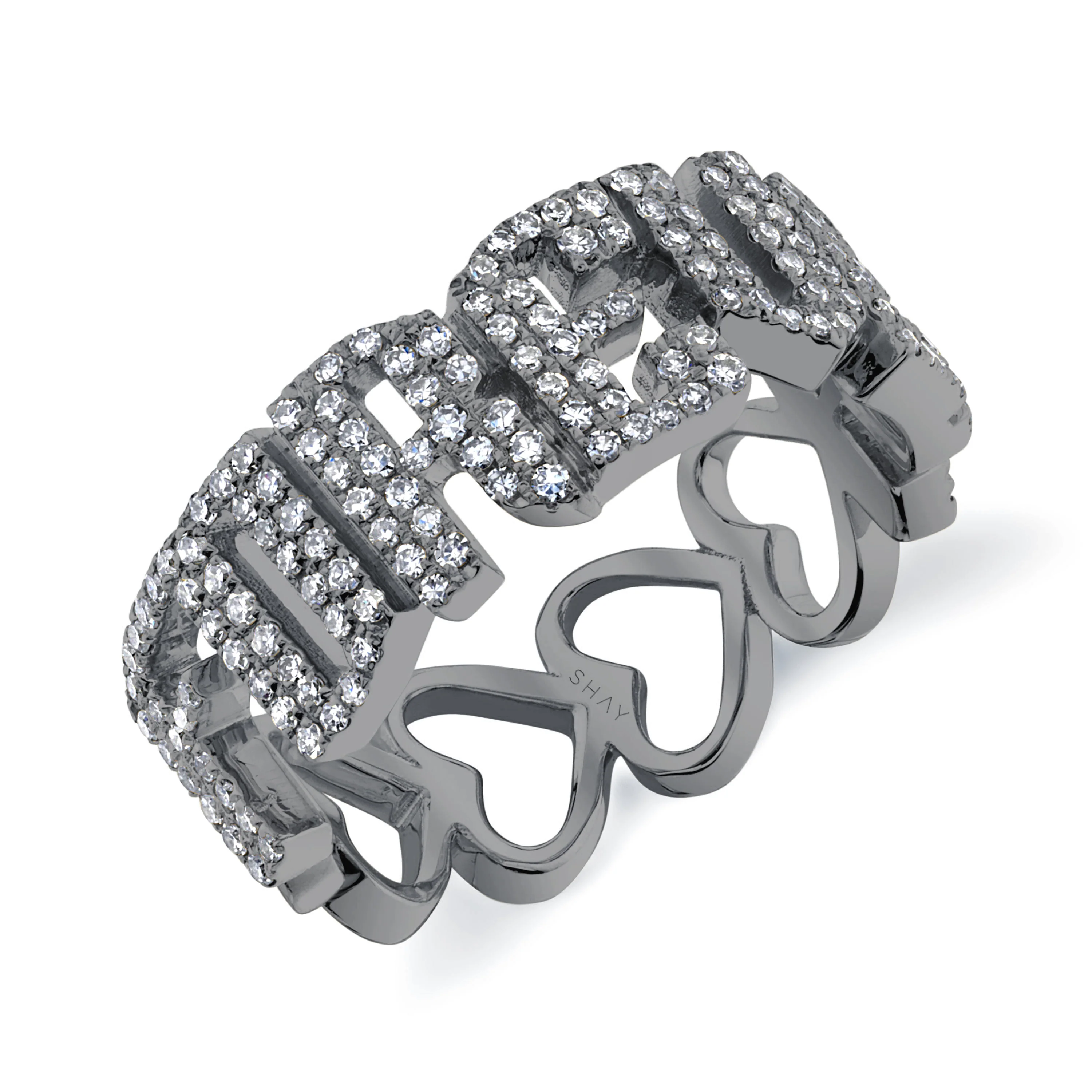 DIAMOND PERSONALIZED 7 LETTER HEART RING - Image 5