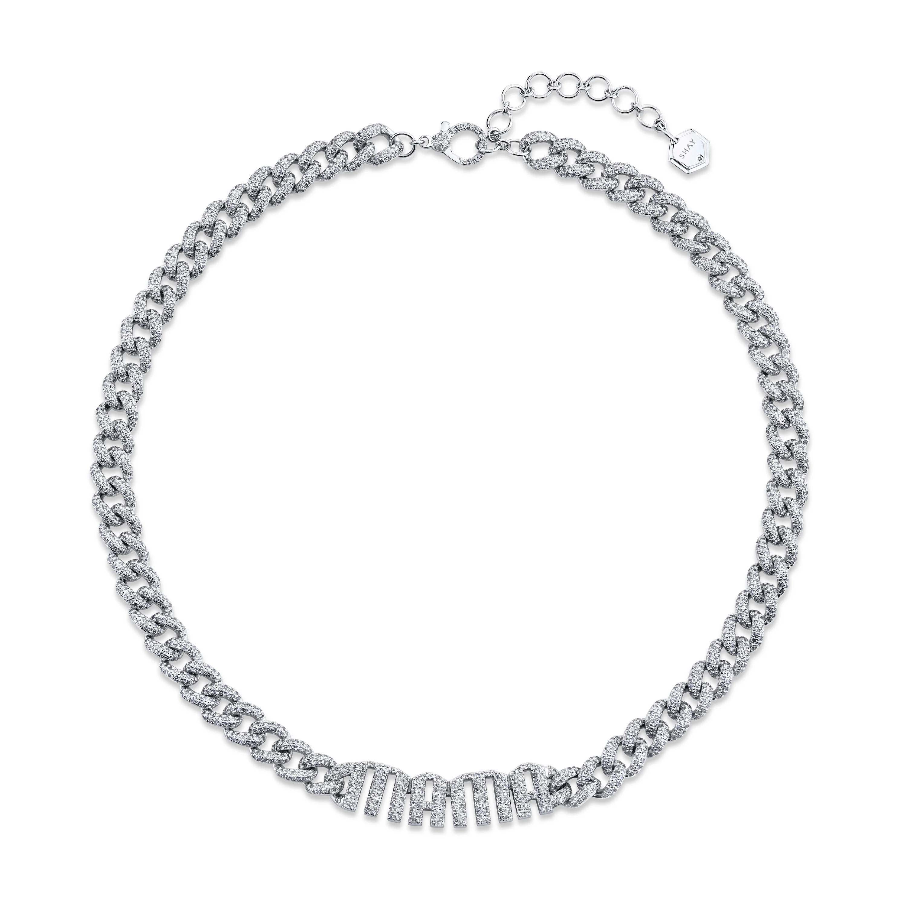 DIAMOND PERSONALIZED 4 LETTER MEDIUM LINK NECKLACE