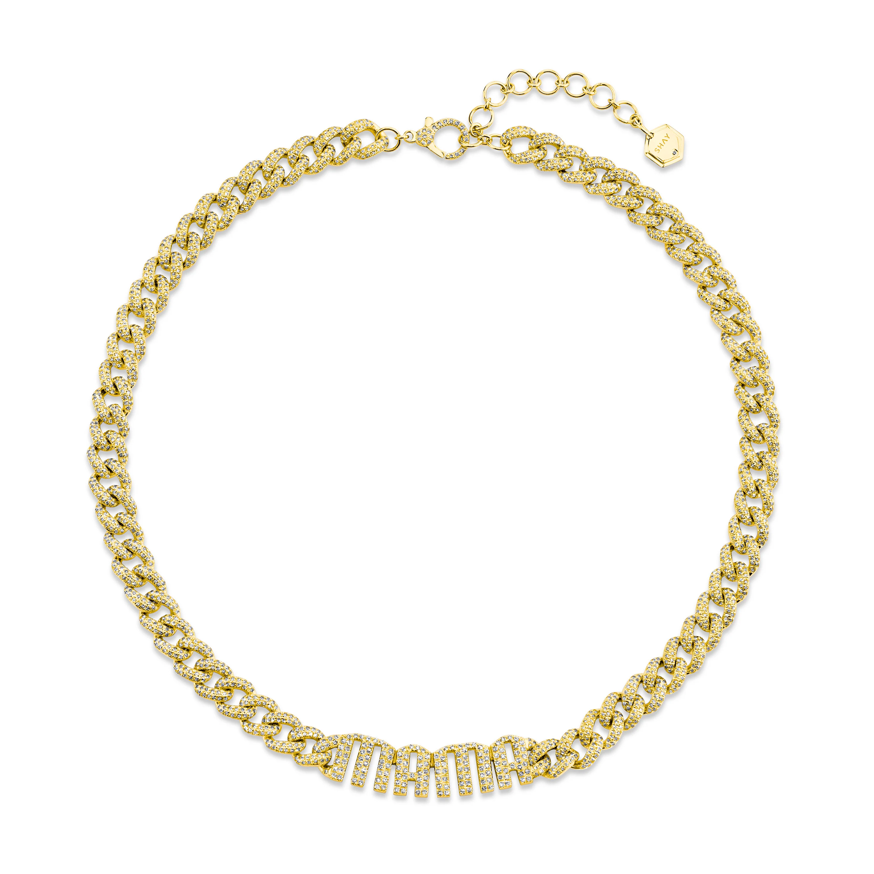 DIAMOND PERSONALIZED 4 LETTER MEDIUM LINK NECKLACE - Image 3