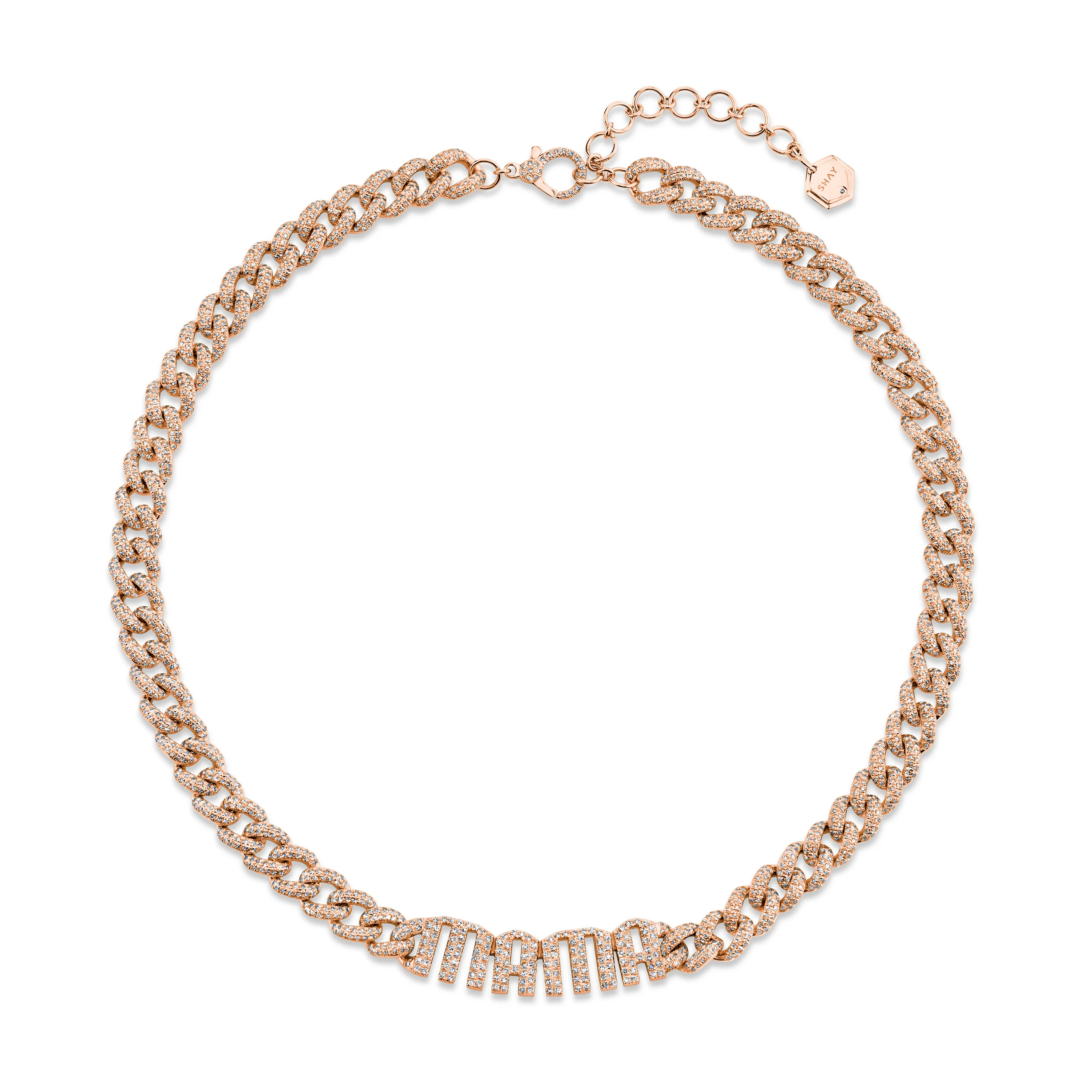 DIAMOND PERSONALIZED 4 LETTER MEDIUM LINK NECKLACE - Image 4