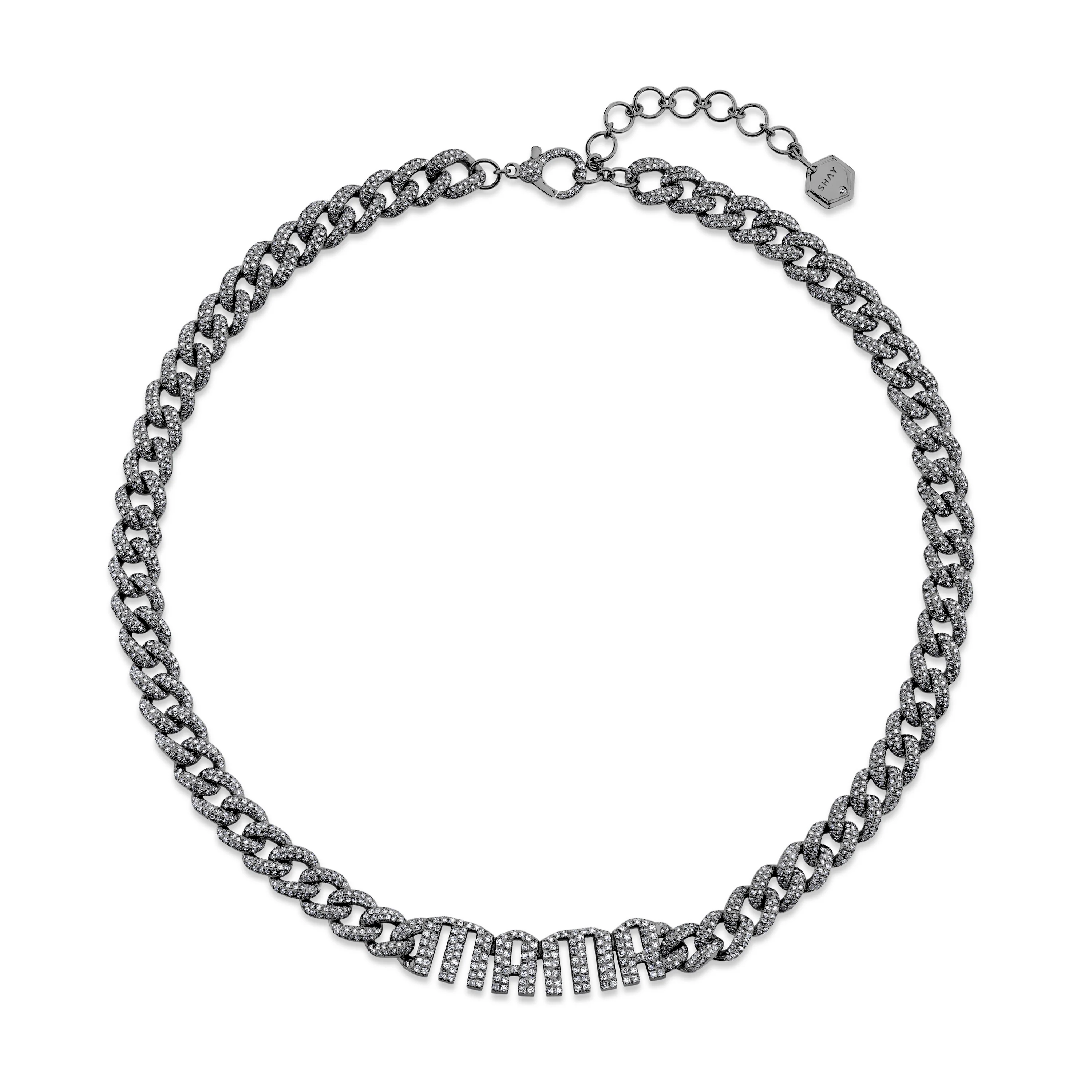 DIAMOND PERSONALIZED 4 LETTER MEDIUM LINK NECKLACE - Image 5
