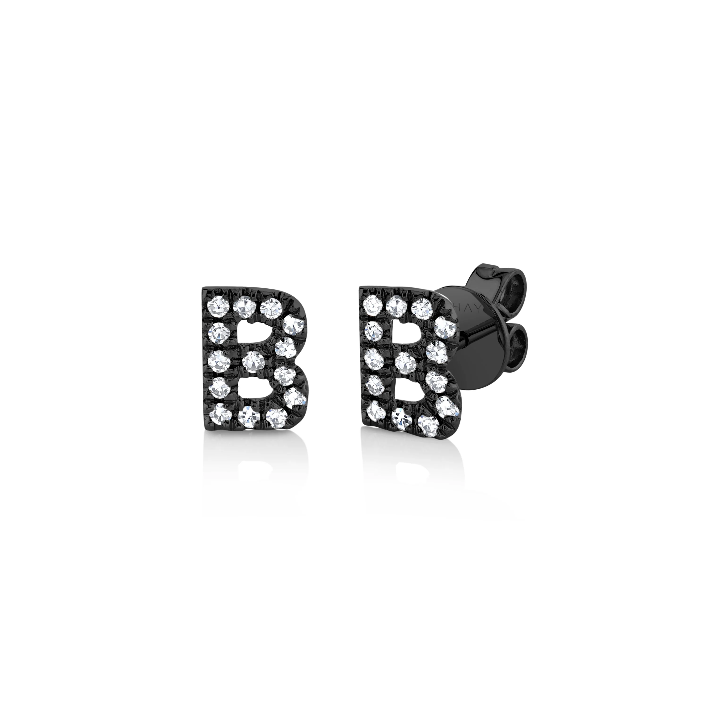 MINI ME DIAMOND PAVE SINGLE INITAL STUD, LARGE - Image 6