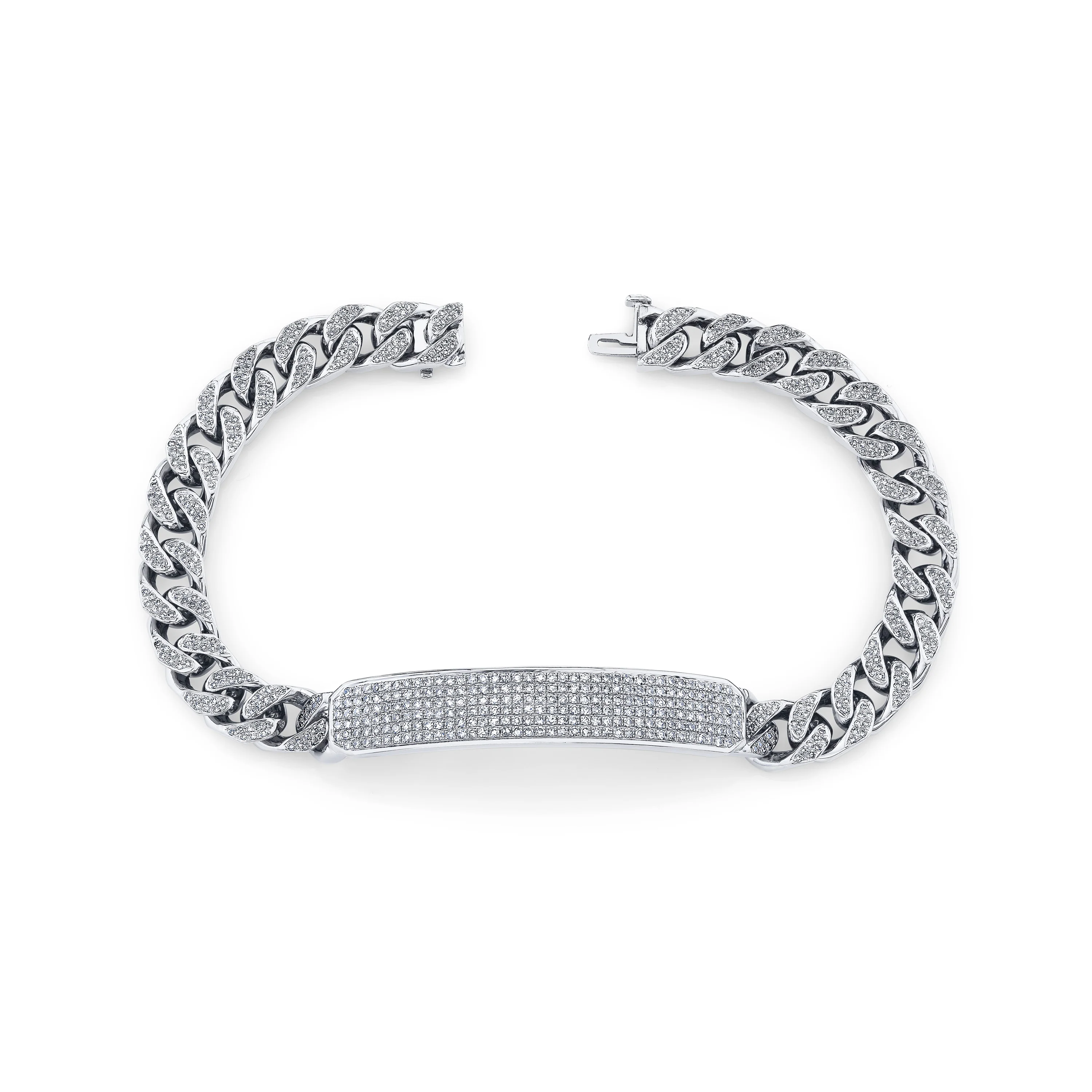 MEN'S DIAMOND PAVE VIGNETTE ID BRACELET