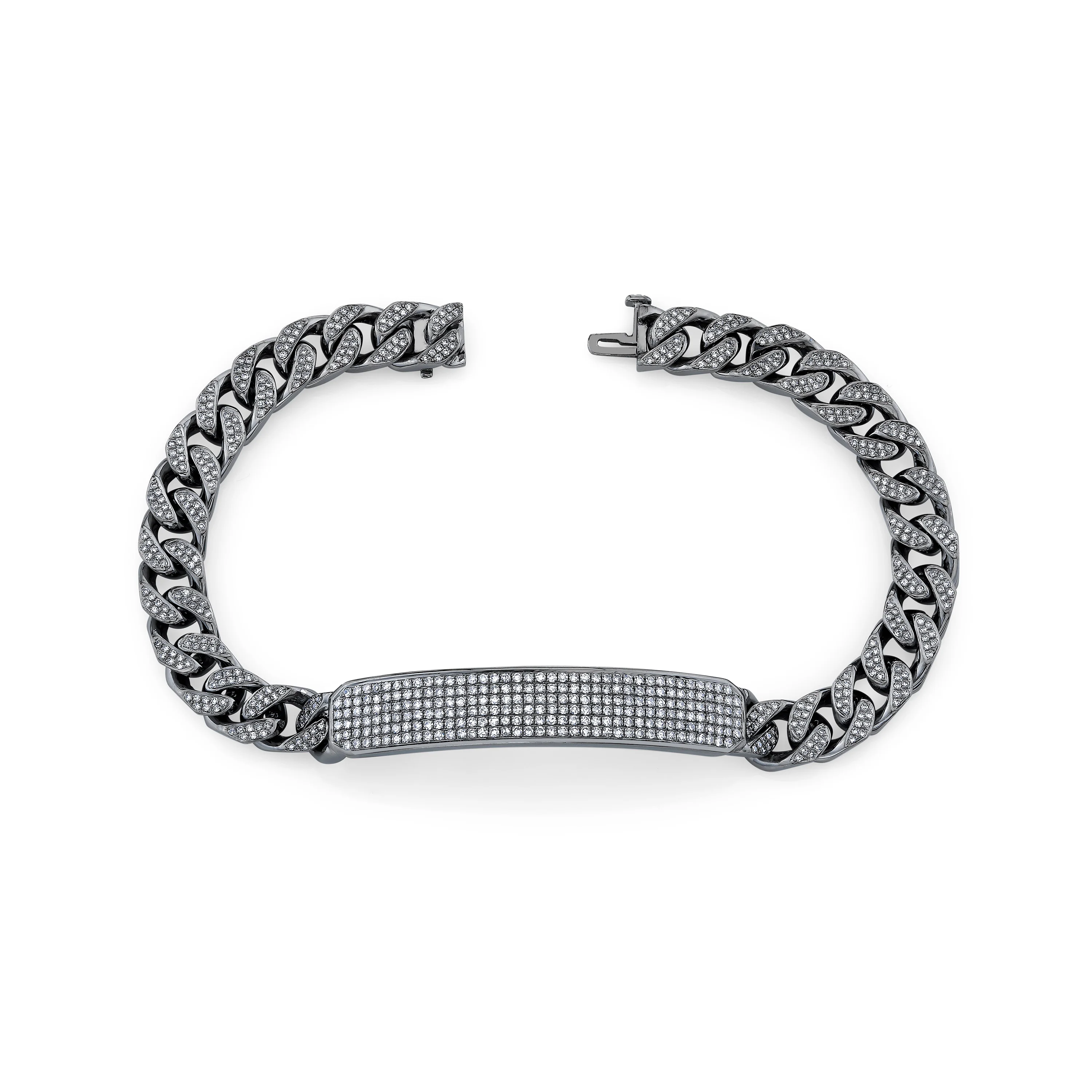 MEN'S DIAMOND PAVE VIGNETTE ID BRACELET - Image 3
