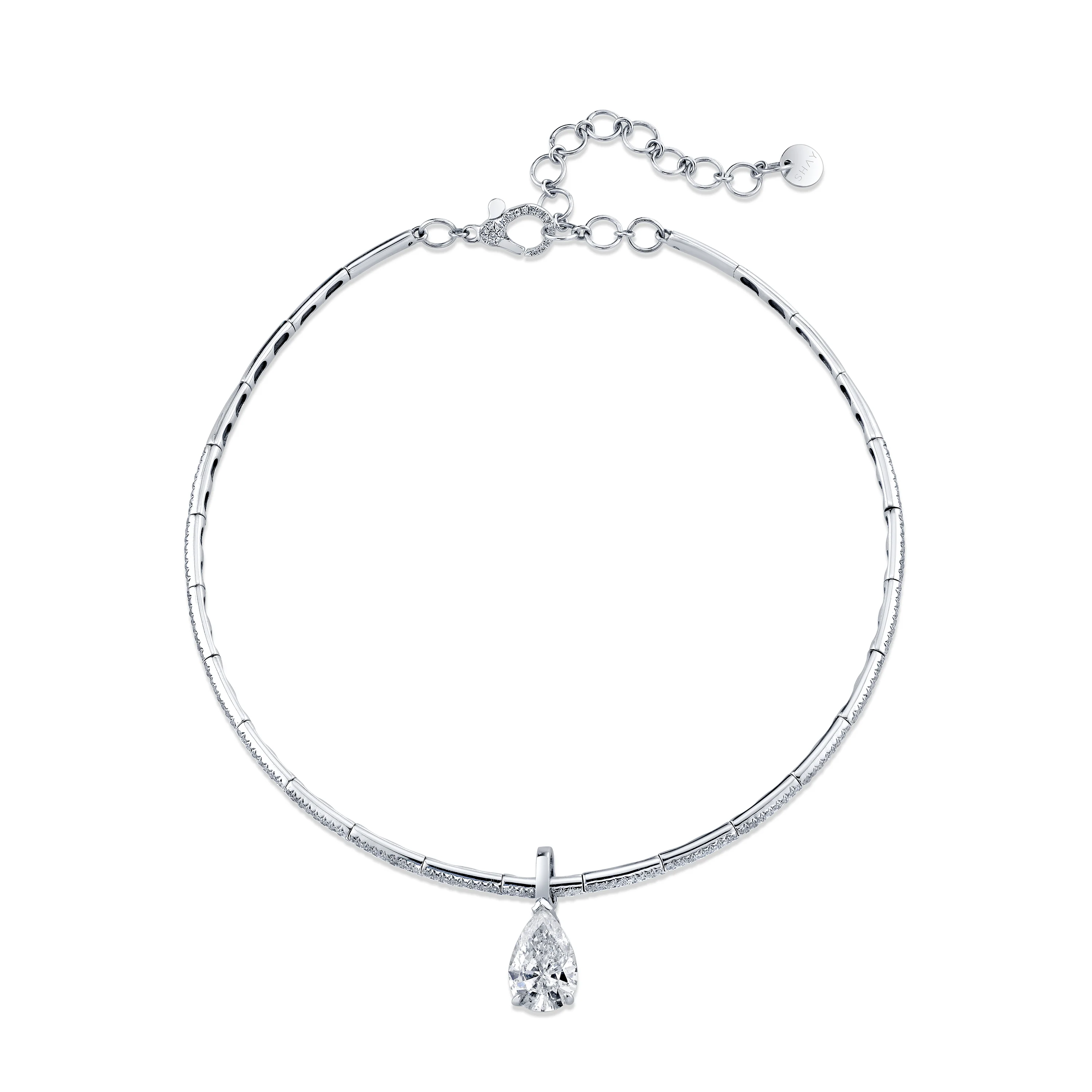 DIAMOND PEAR DROP COLLAR NECKLACE - Image 3
