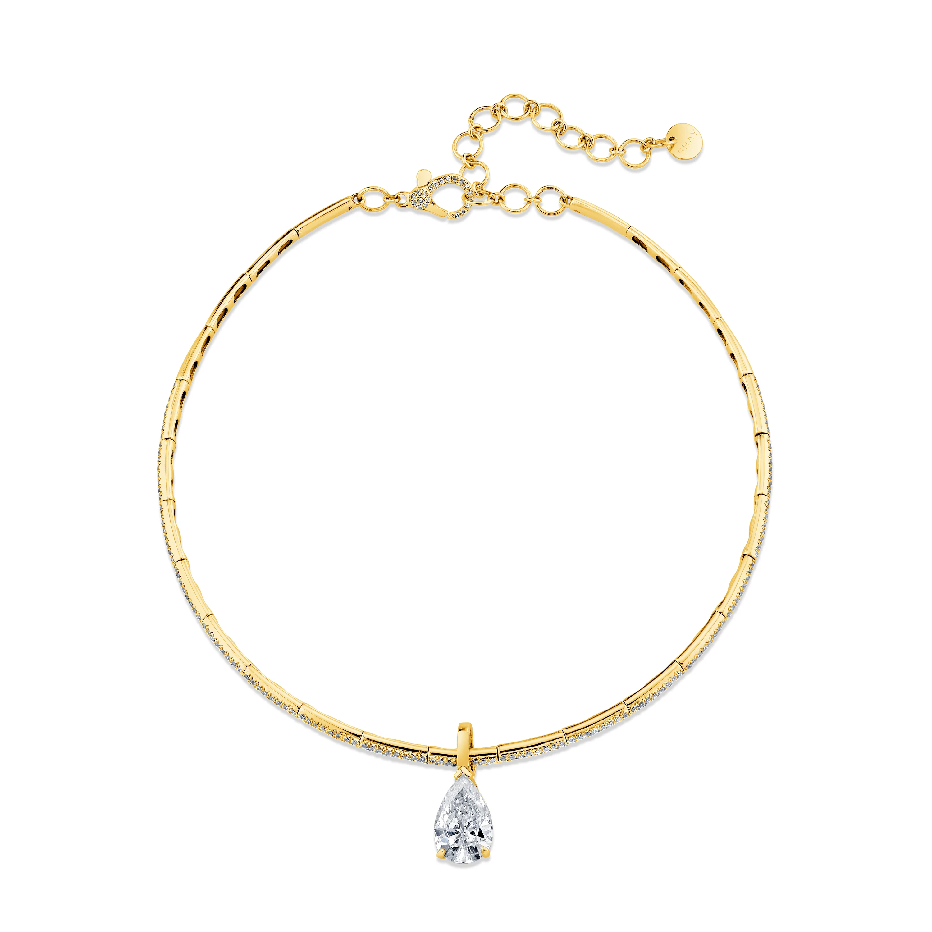 DIAMOND PEAR DROP COLLAR NECKLACE - Image 4