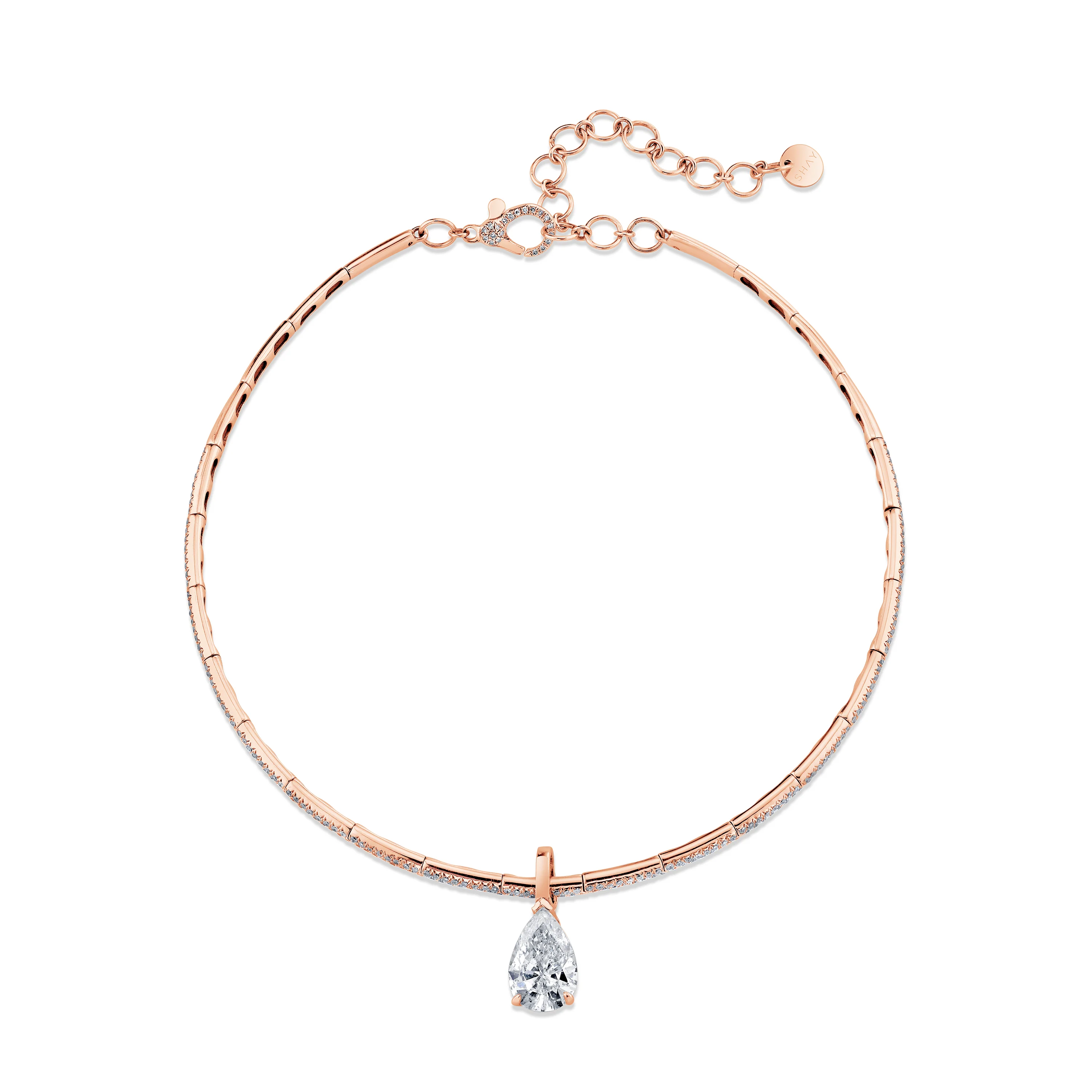 DIAMOND PEAR DROP COLLAR NECKLACE - Image 5
