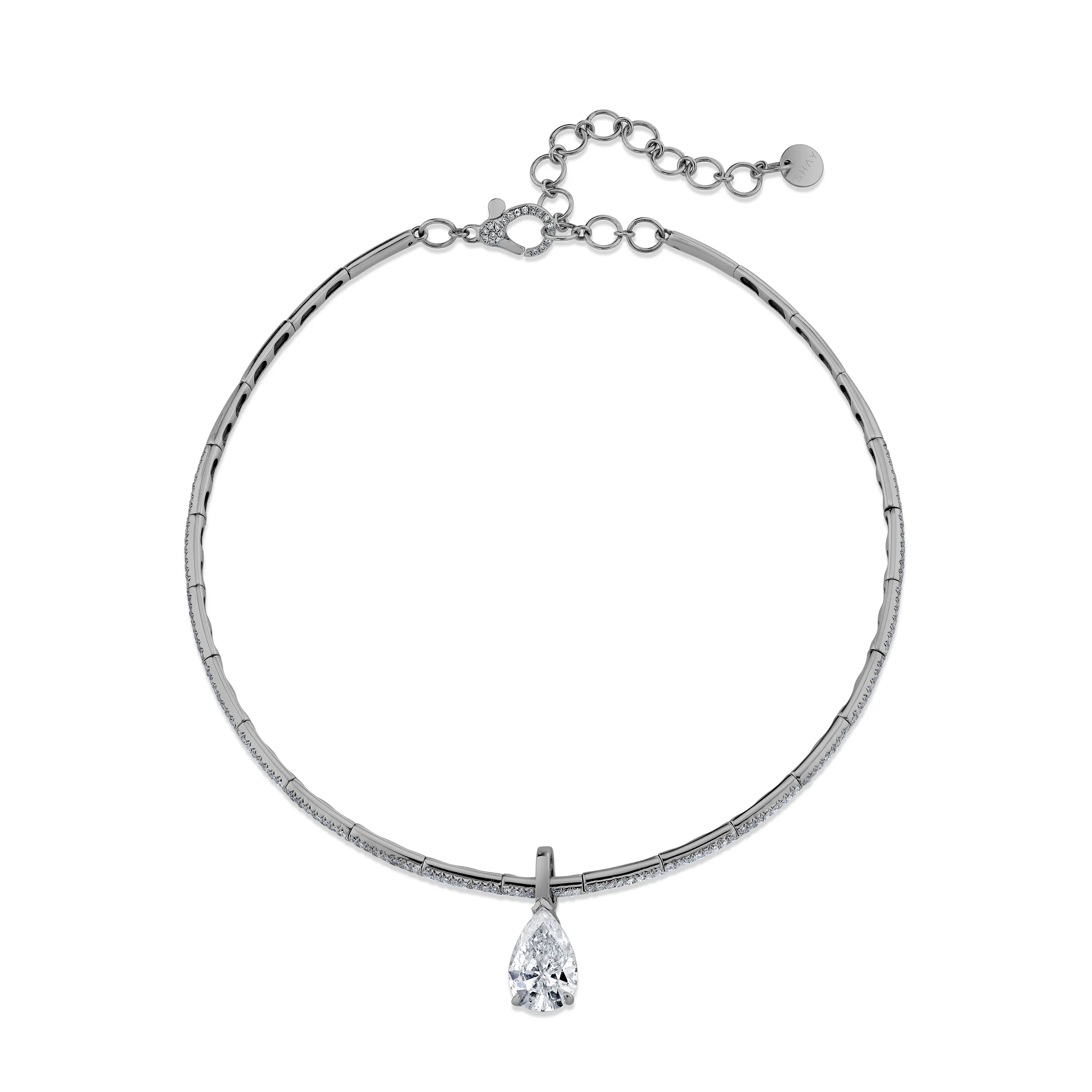 DIAMOND PEAR DROP COLLAR NECKLACE - Image 6