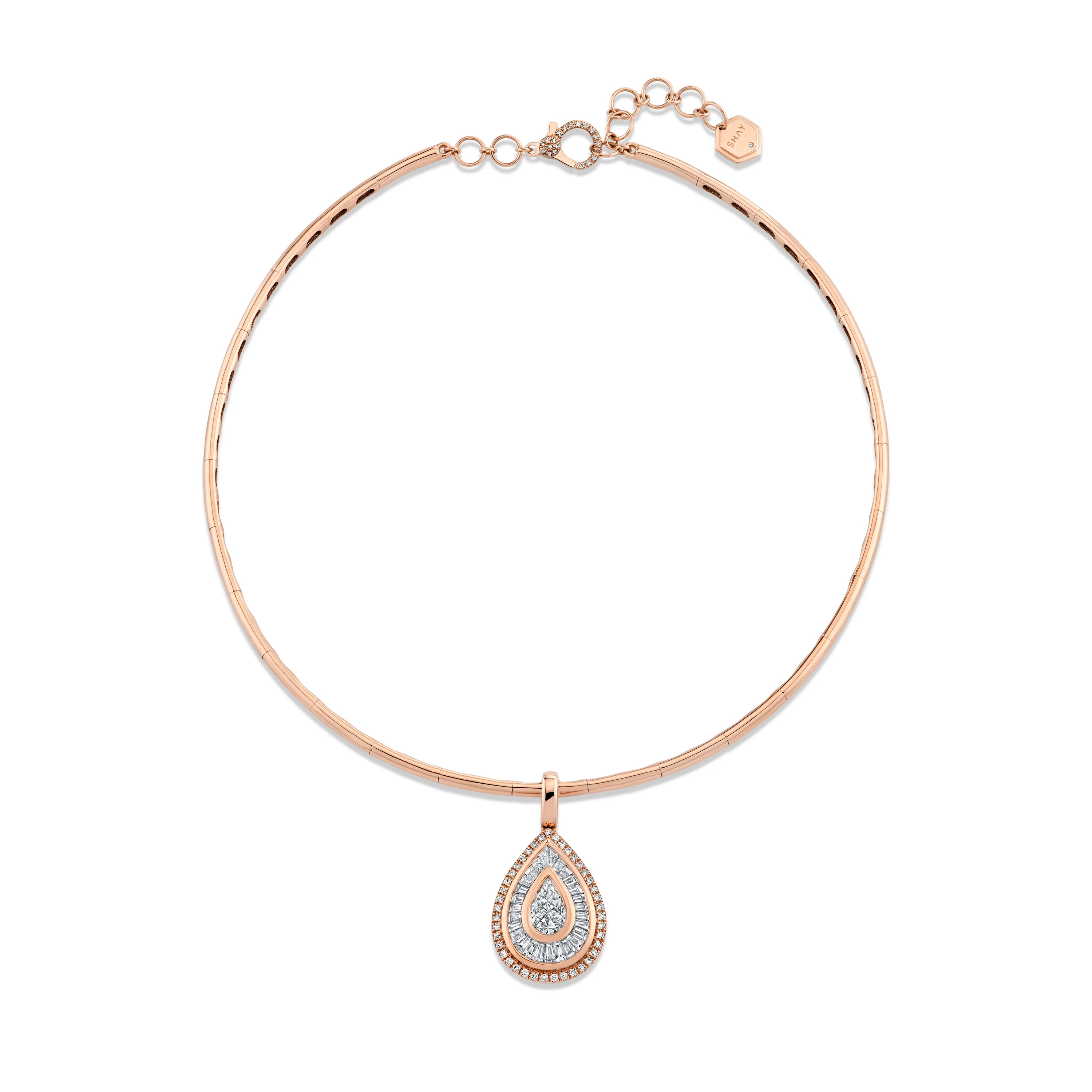 MIXED DIAMOND PEAR COLLAR - Image 3