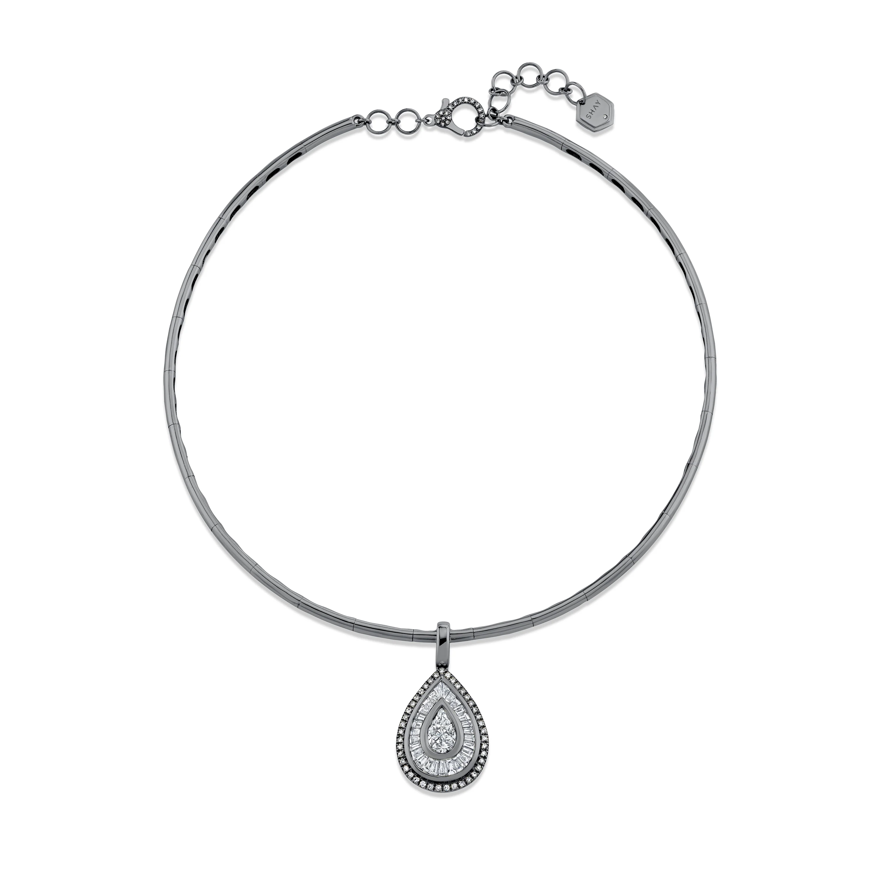 MIXED DIAMOND PEAR COLLAR - Image 5