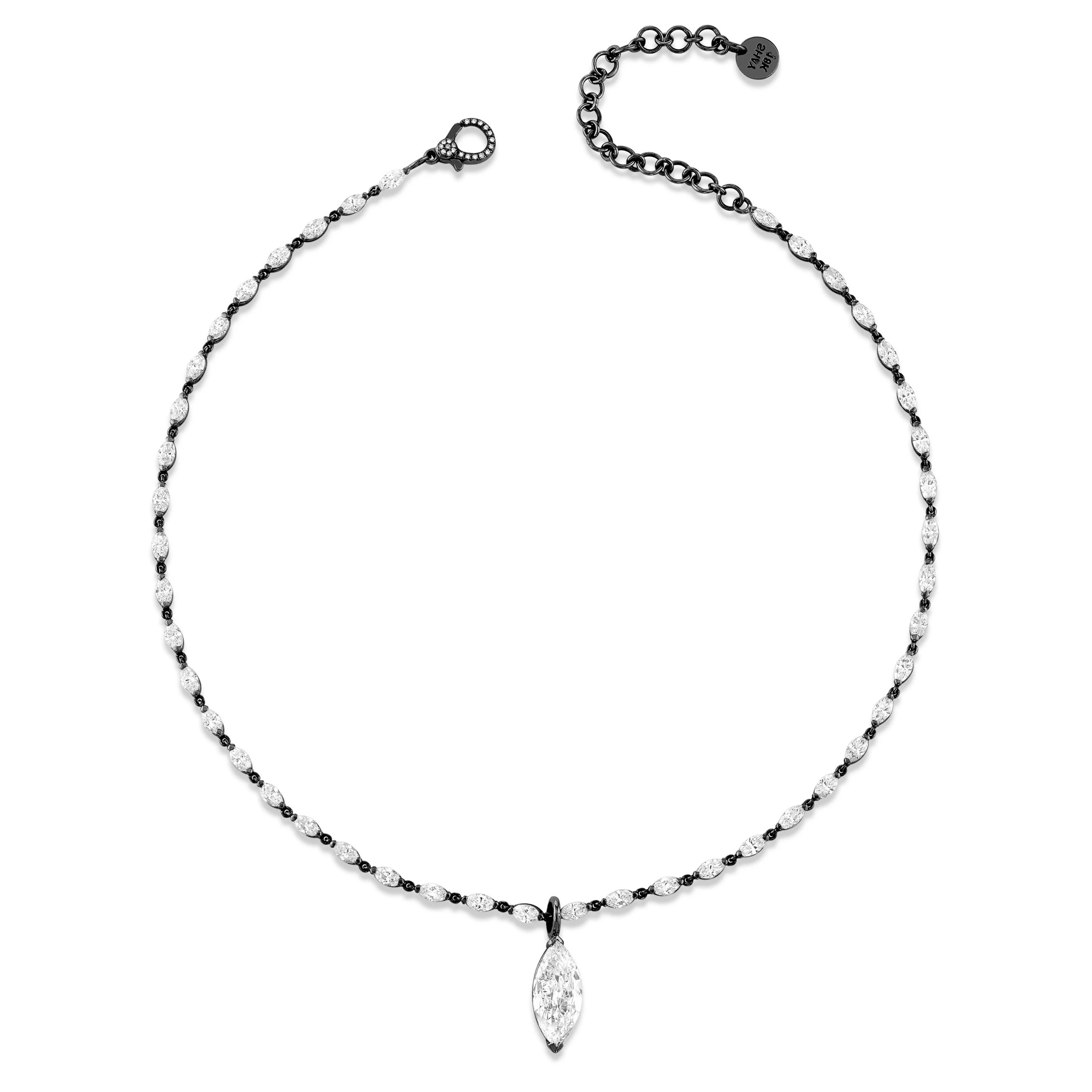 DIAMOND MARQUISE DROP STATION NECKLACE - Image 5