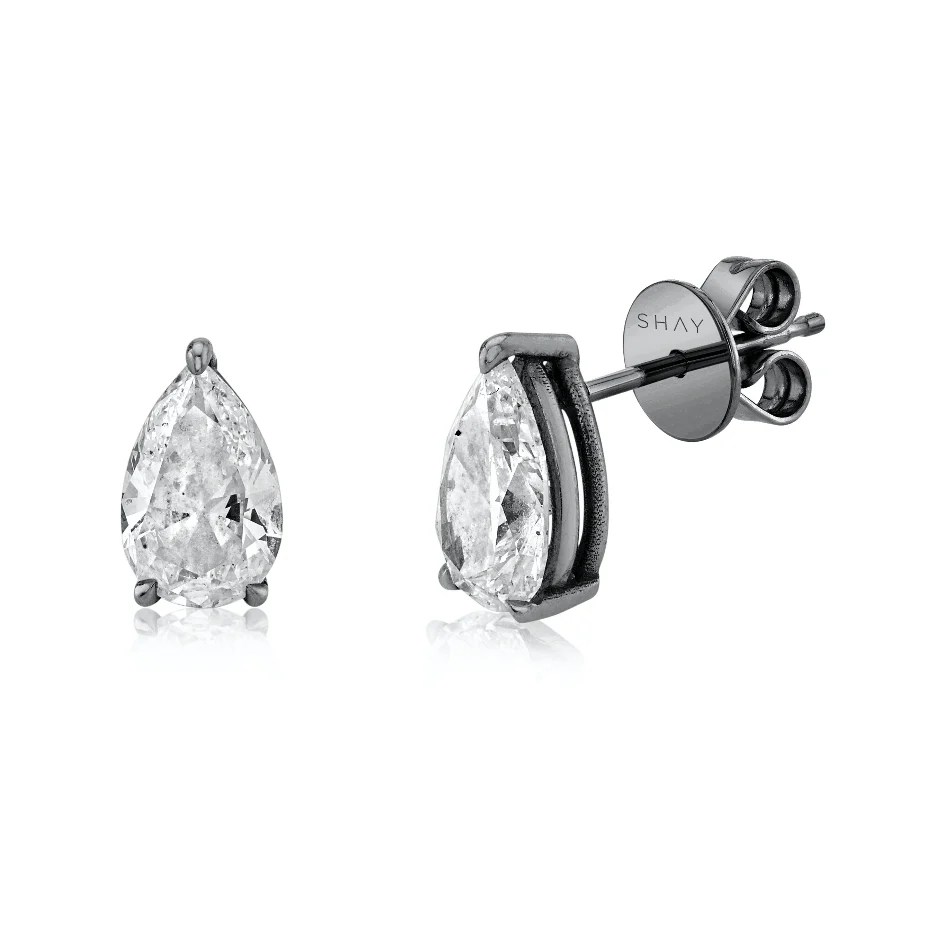 DIAMOND PEAR SOLITAIRE STUDS - Image 2