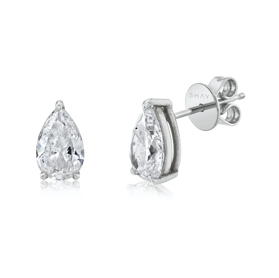 DIAMOND PEAR SOLITAIRE STUDS - Image 3