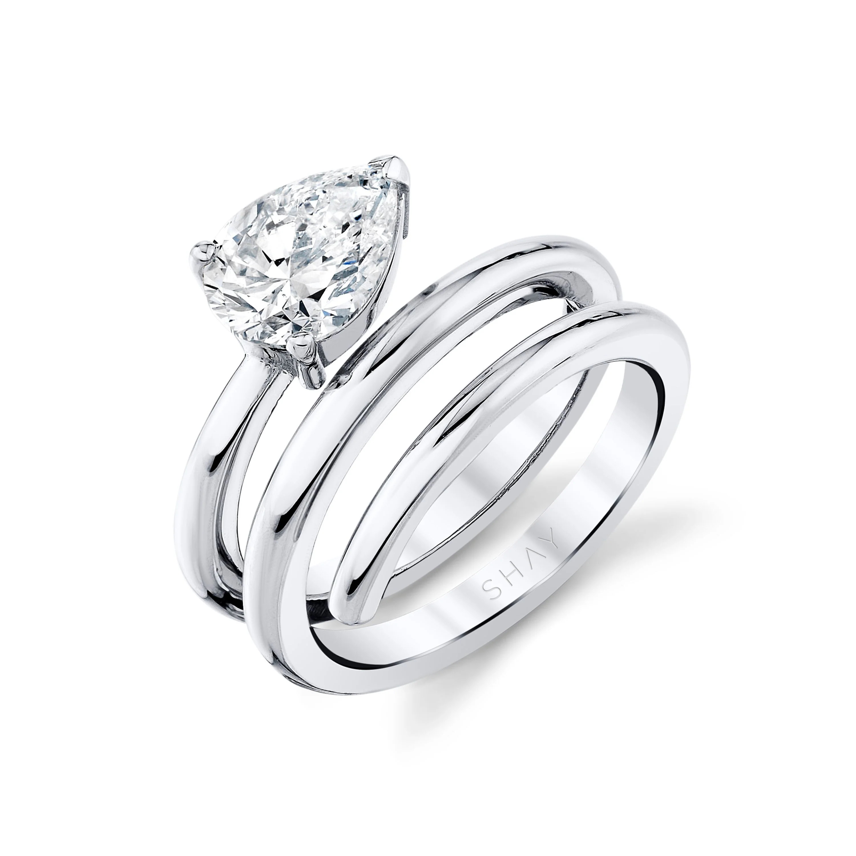 DIAMOND PEAR SPIRAL PINKY RING - Image 3