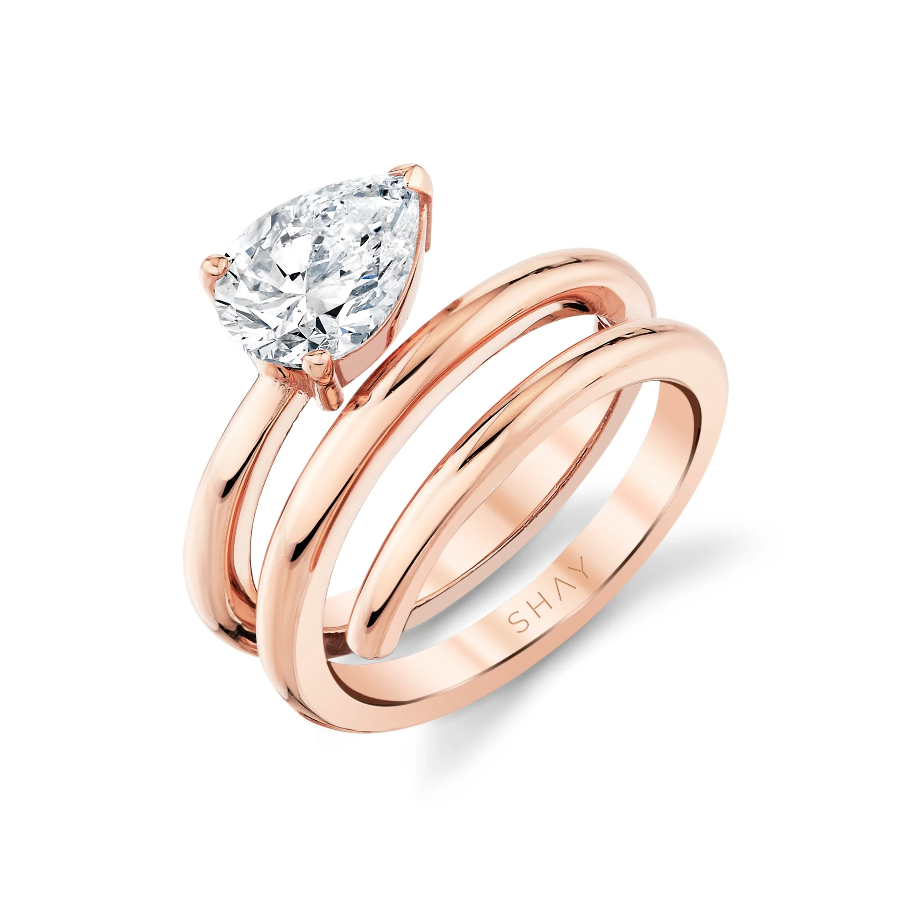 DIAMOND PEAR SPIRAL PINKY RING - Image 4