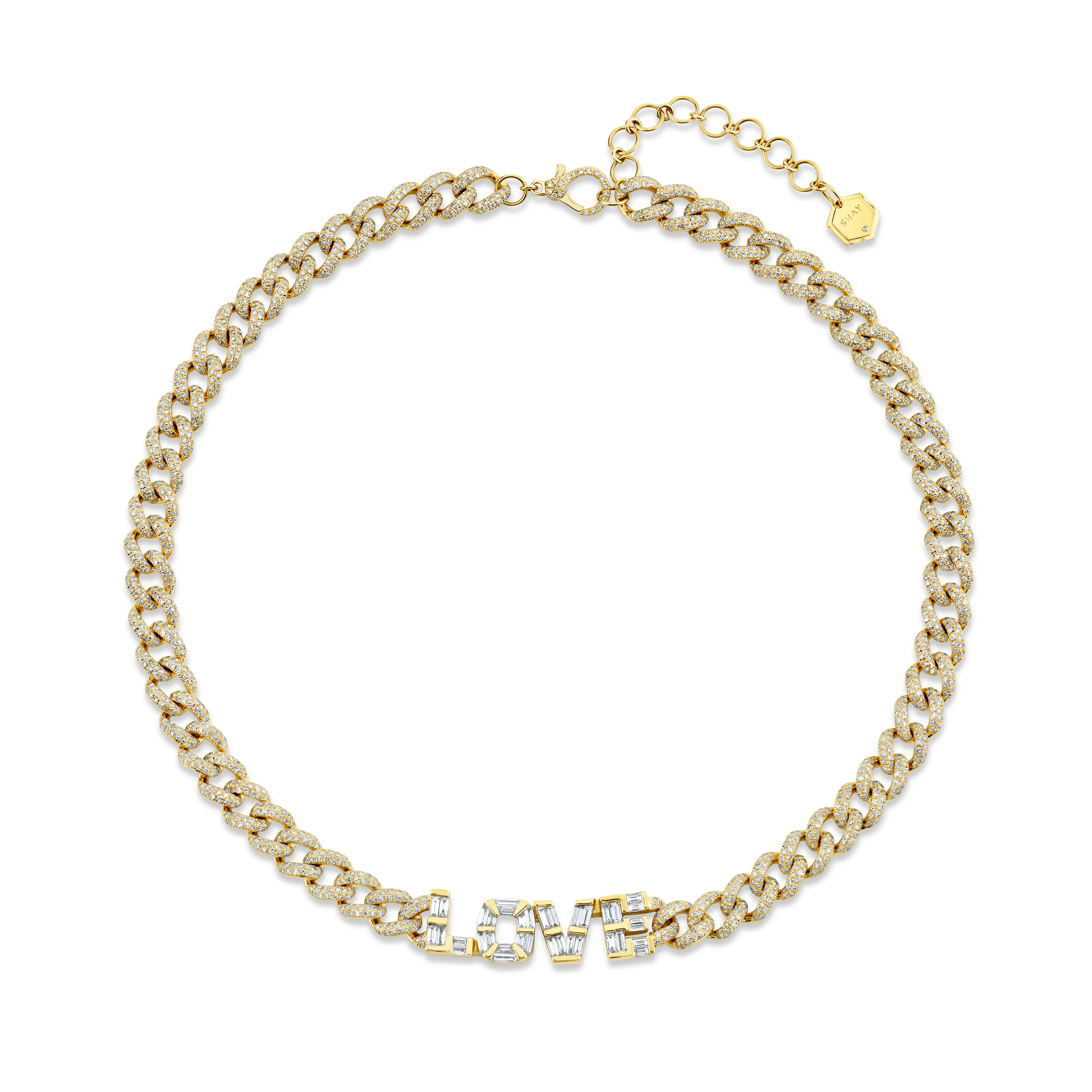 DIAMOND PERSONALIZED 4 LETTER MEDIUM LINK NECKLACE