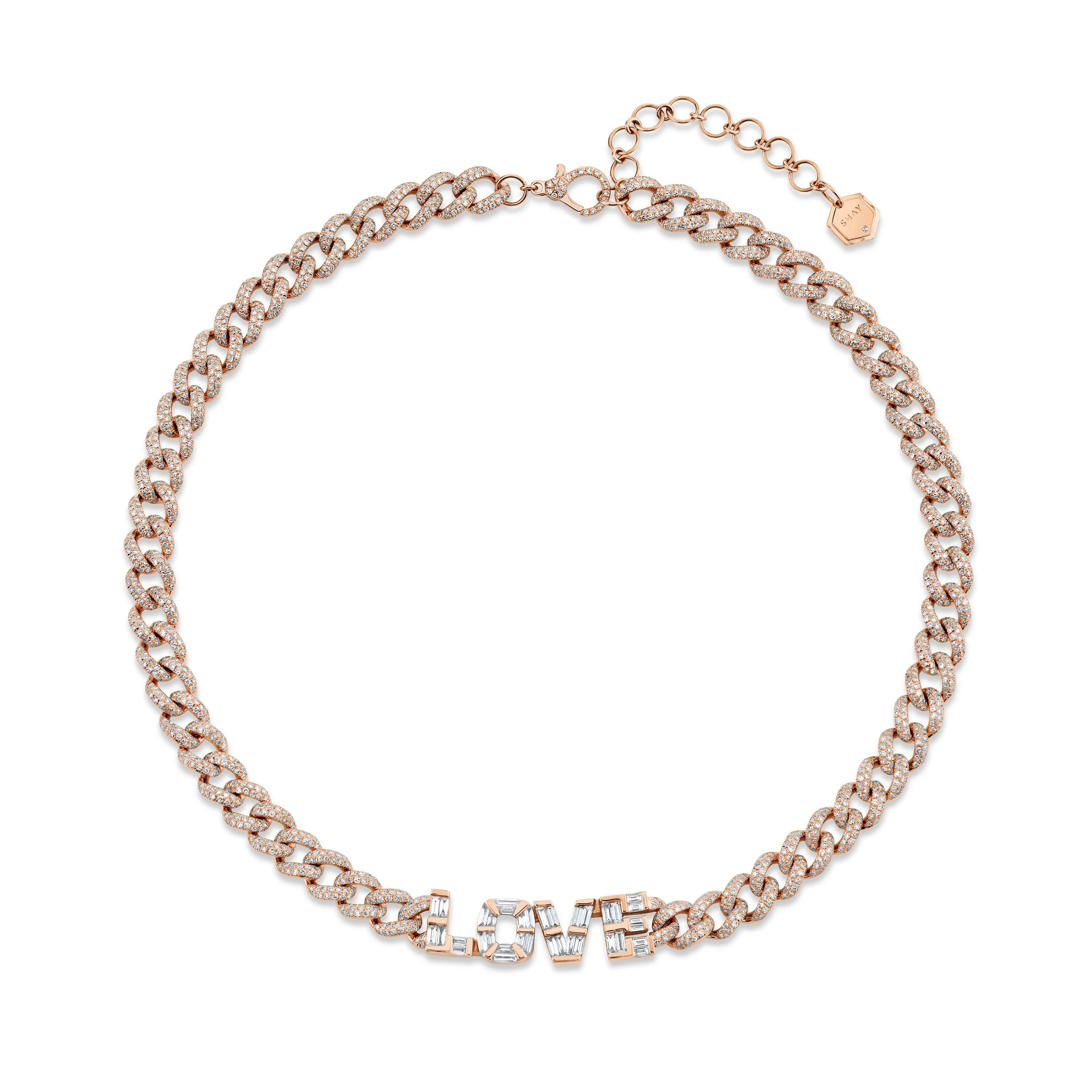 DIAMOND PERSONALIZED 4 LETTER MEDIUM LINK NECKLACE - Image 3