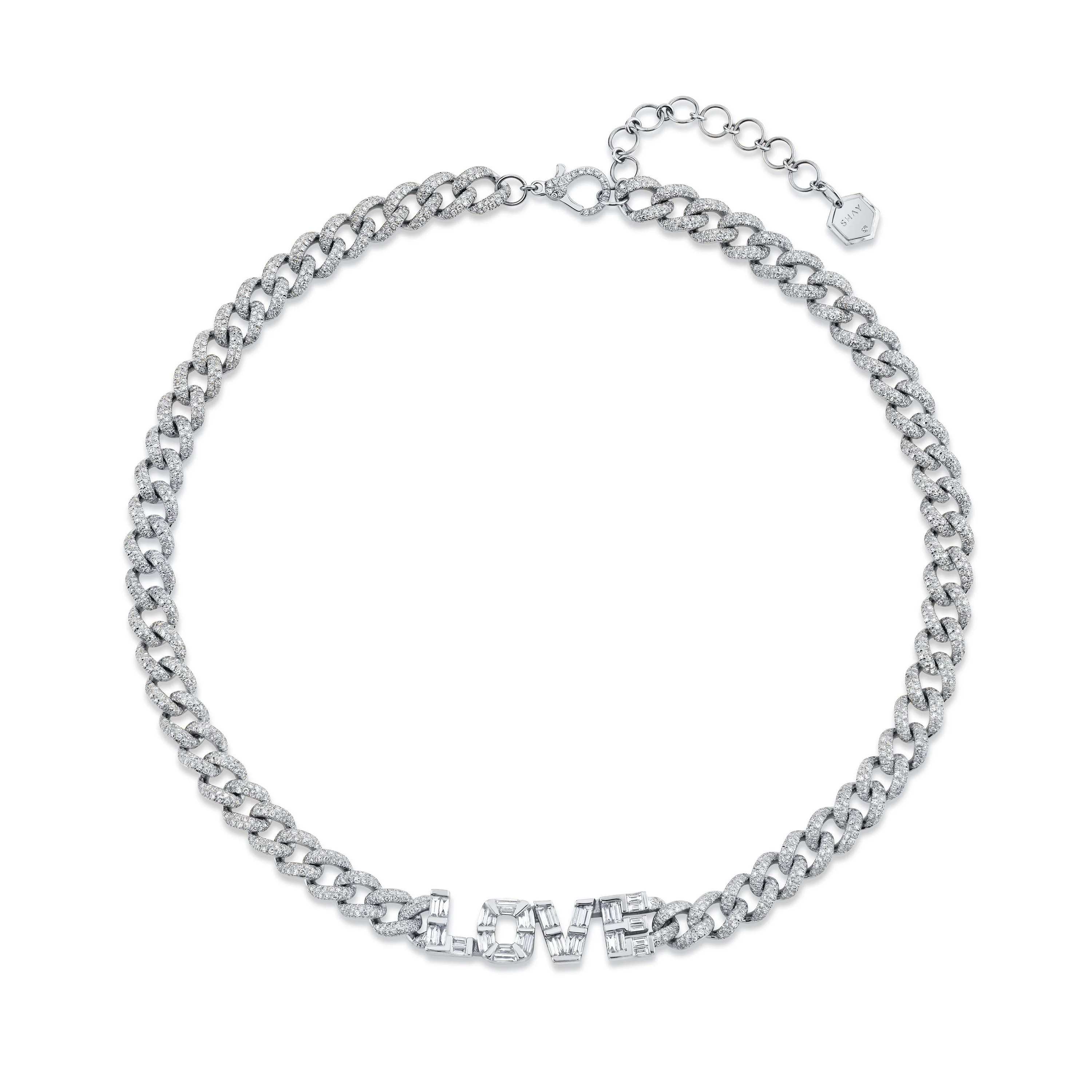 DIAMOND PERSONALIZED 4 LETTER MEDIUM LINK NECKLACE - Image 4