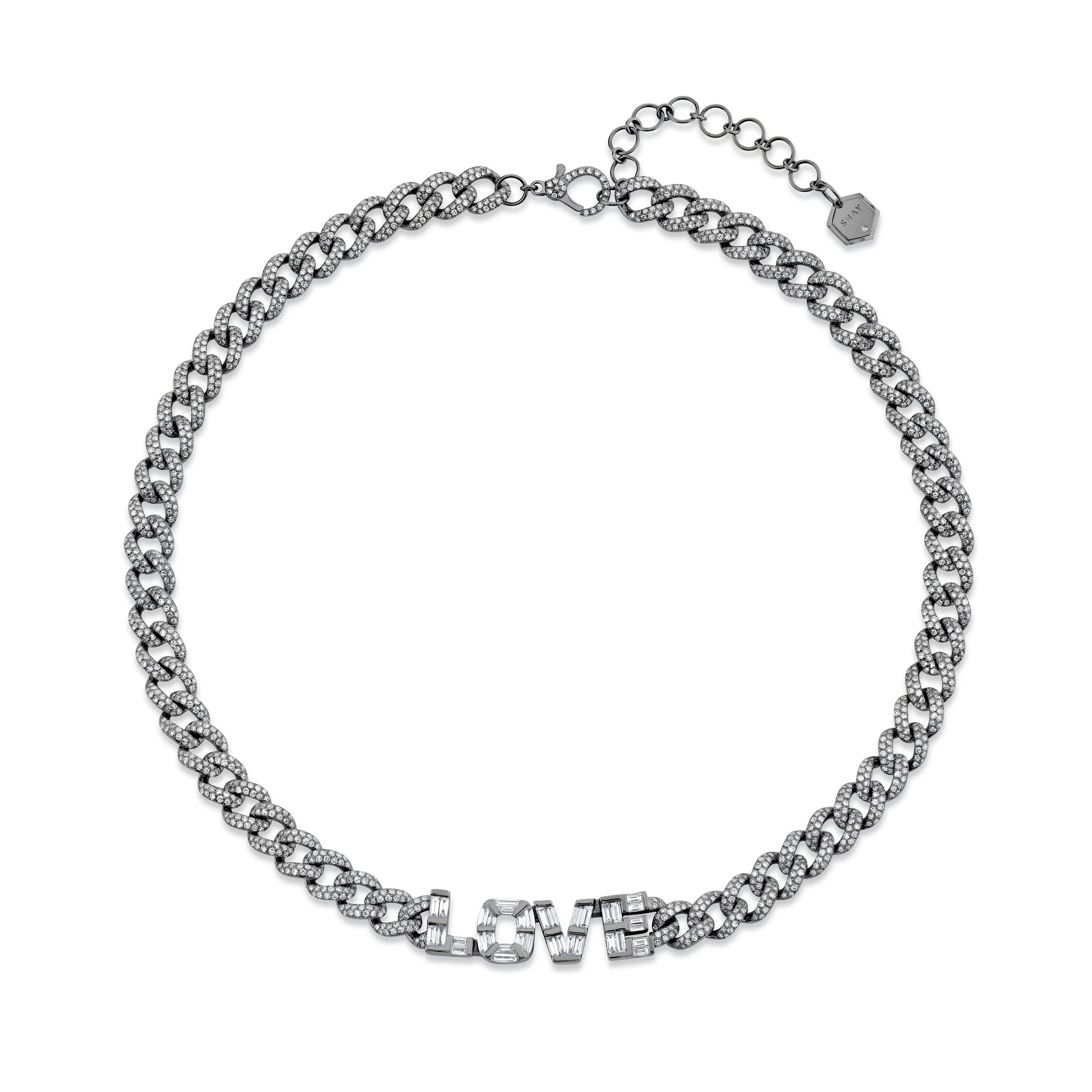 DIAMOND PERSONALIZED 4 LETTER MEDIUM LINK NECKLACE - Image 5