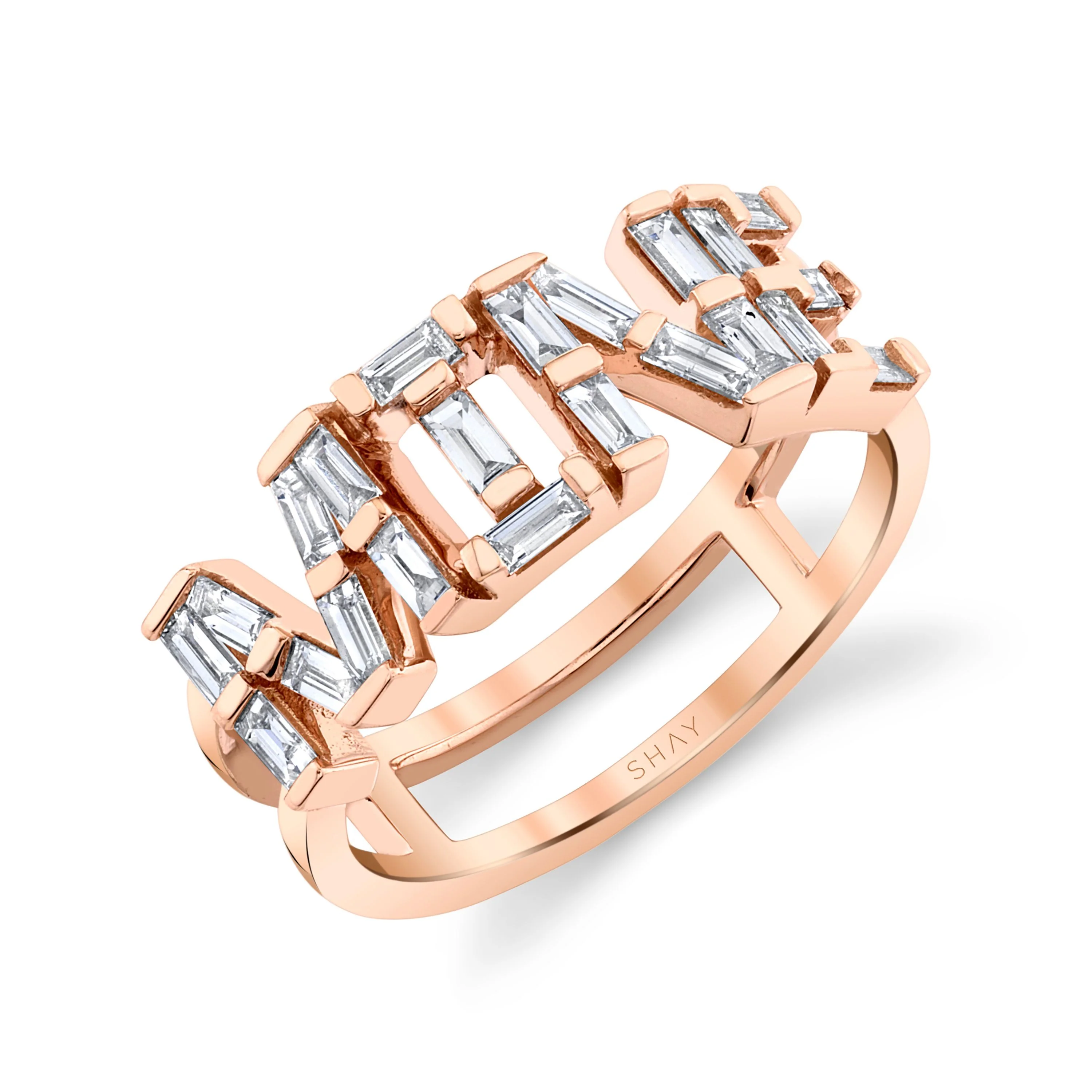 DIAMOND PERSONALIZED 4 LETTER STACKED RING - Image 3