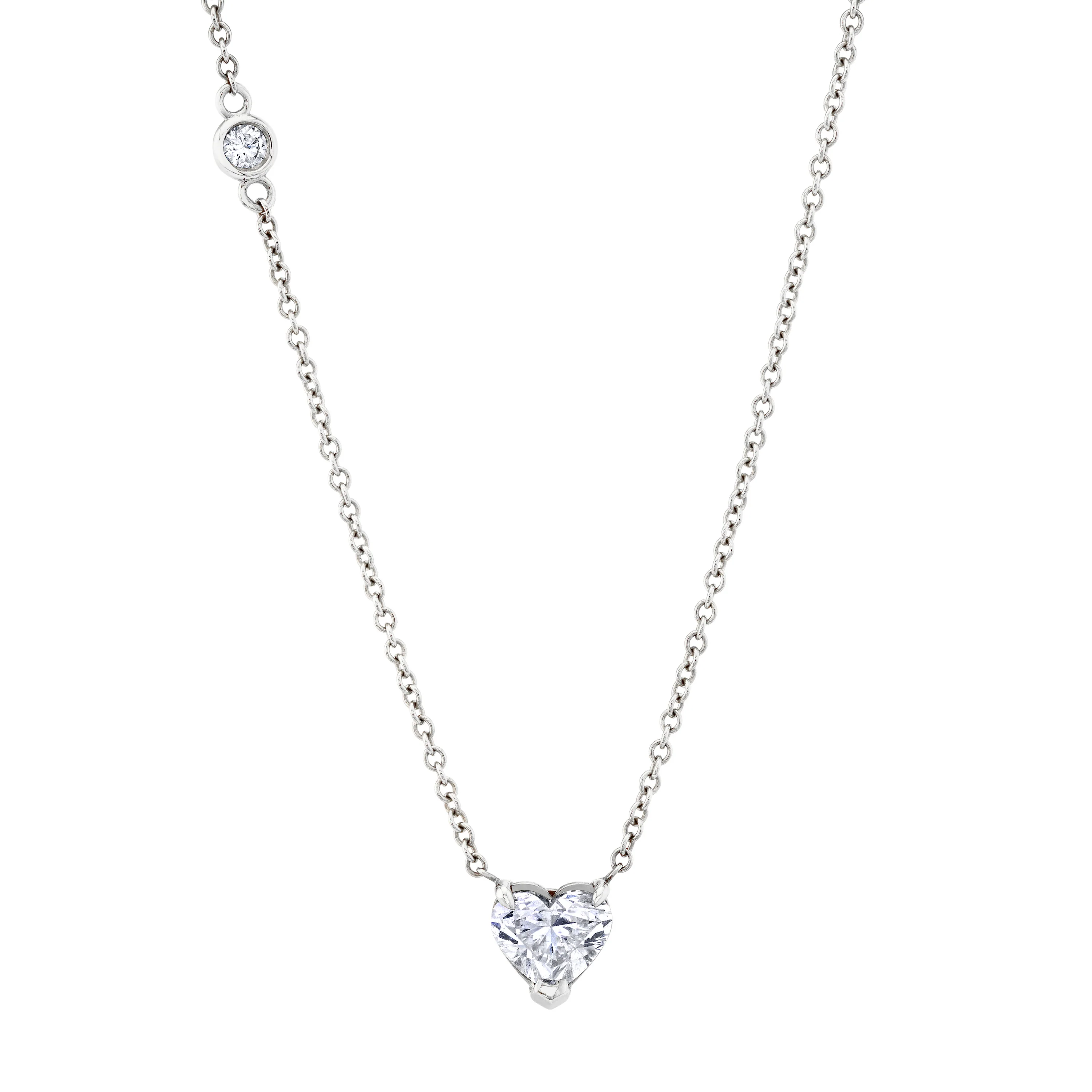 DIAMOND PRONG HEART NECKLACE - Image 3