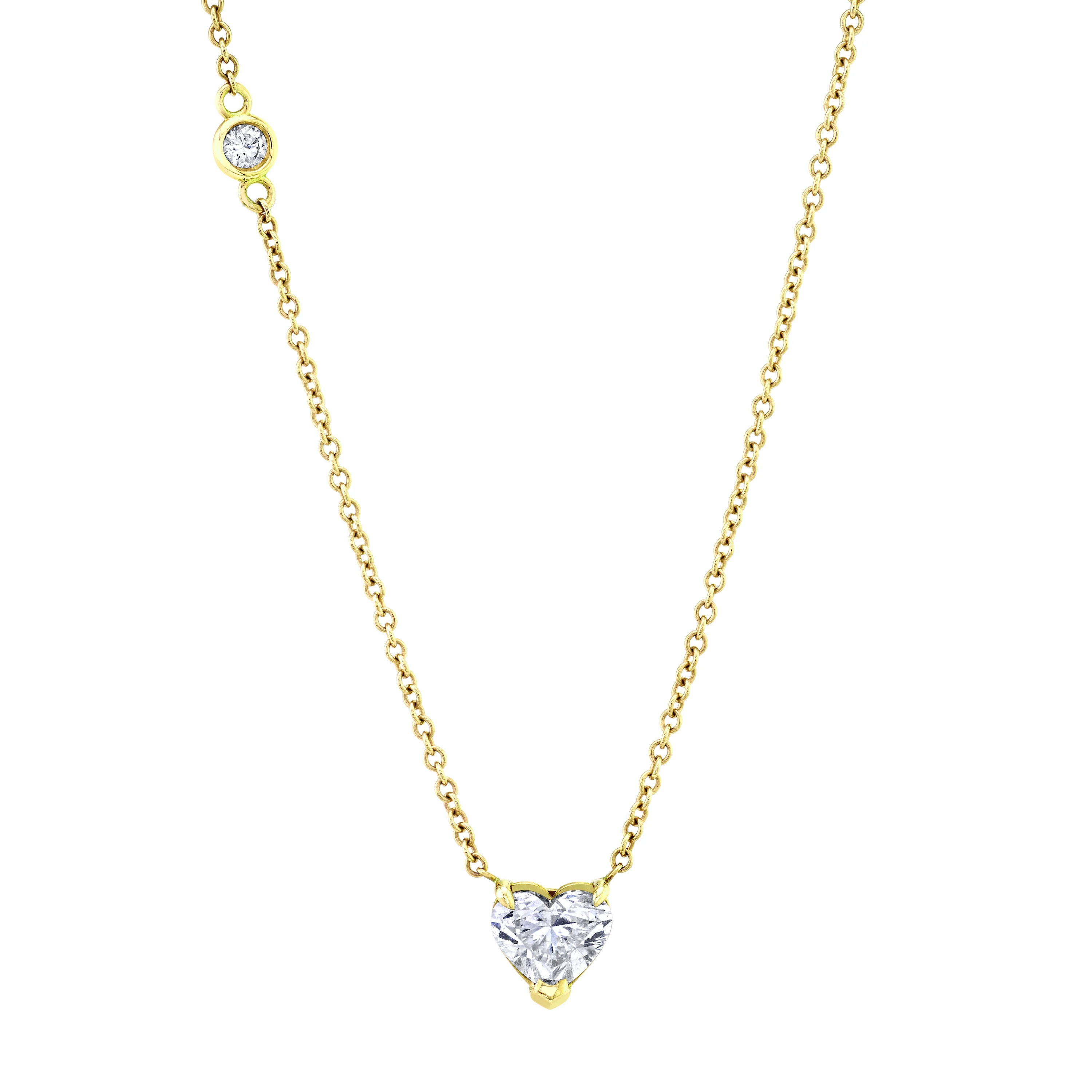 DIAMOND PRONG HEART NECKLACE - Image 4