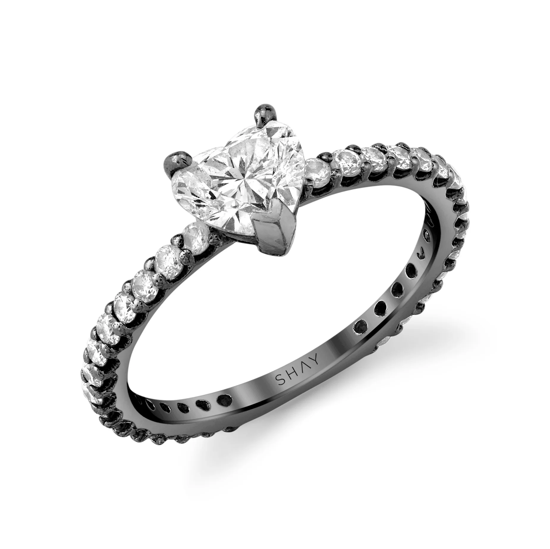 DIAMOND SOLITAIRE HEART RING - Image 5