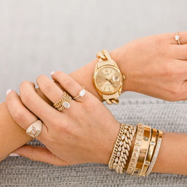 READY TO SHIP DIAMOND TRIPLE LINK ILLUSION RING - Image 4