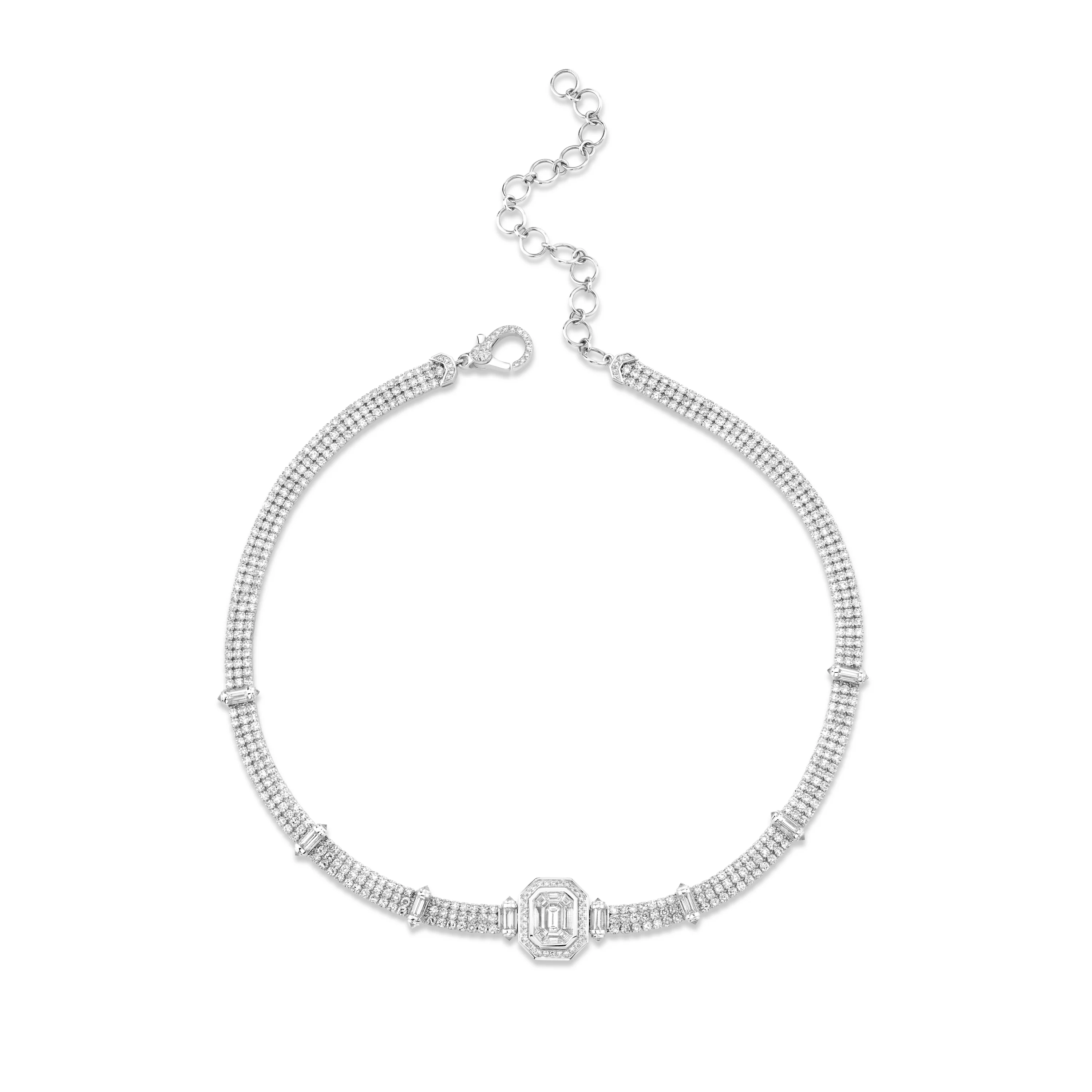 DIAMOND TRIPLE THREAD ILLUSION CHOKER - Image 3