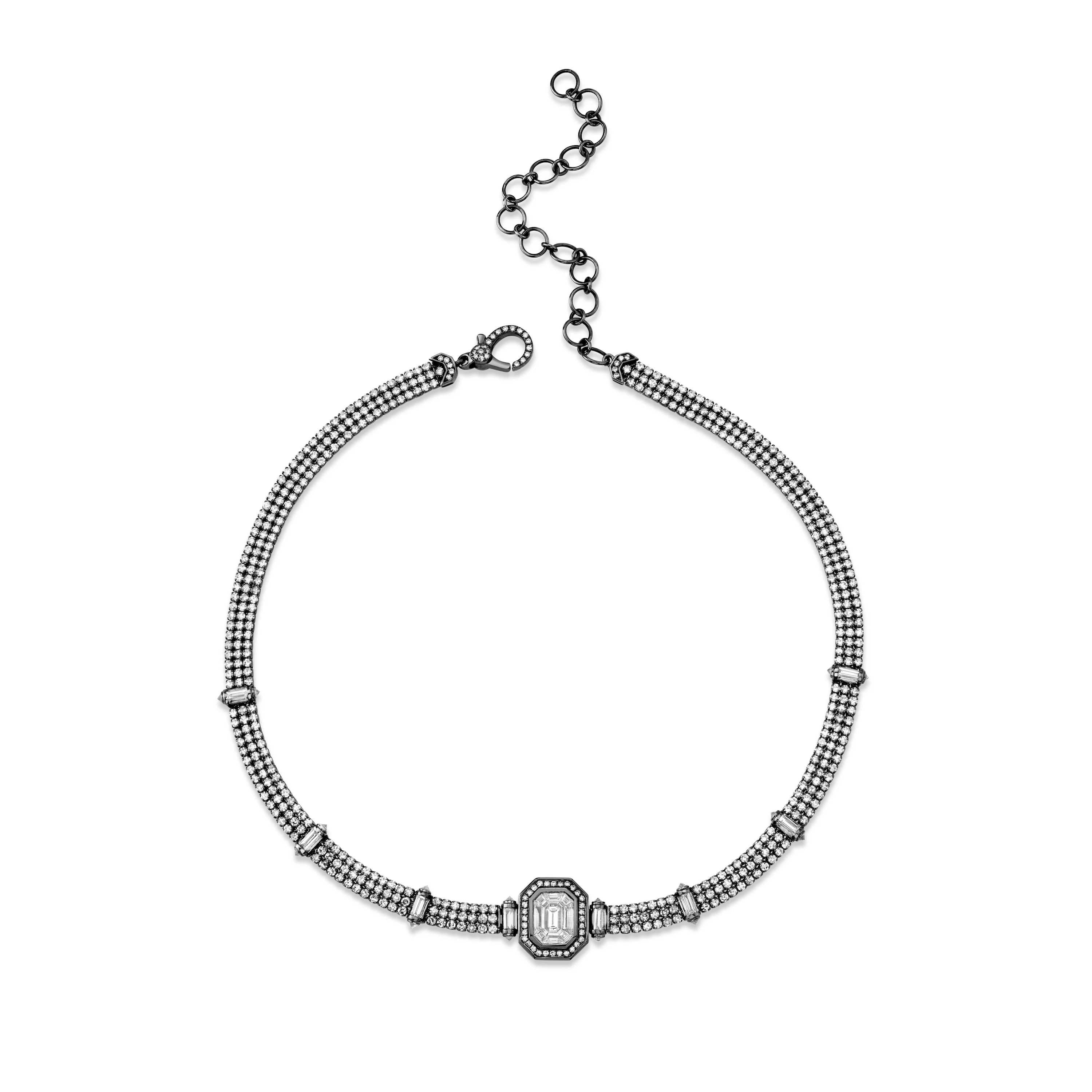 DIAMOND TRIPLE THREAD ILLUSION CHOKER - Image 5