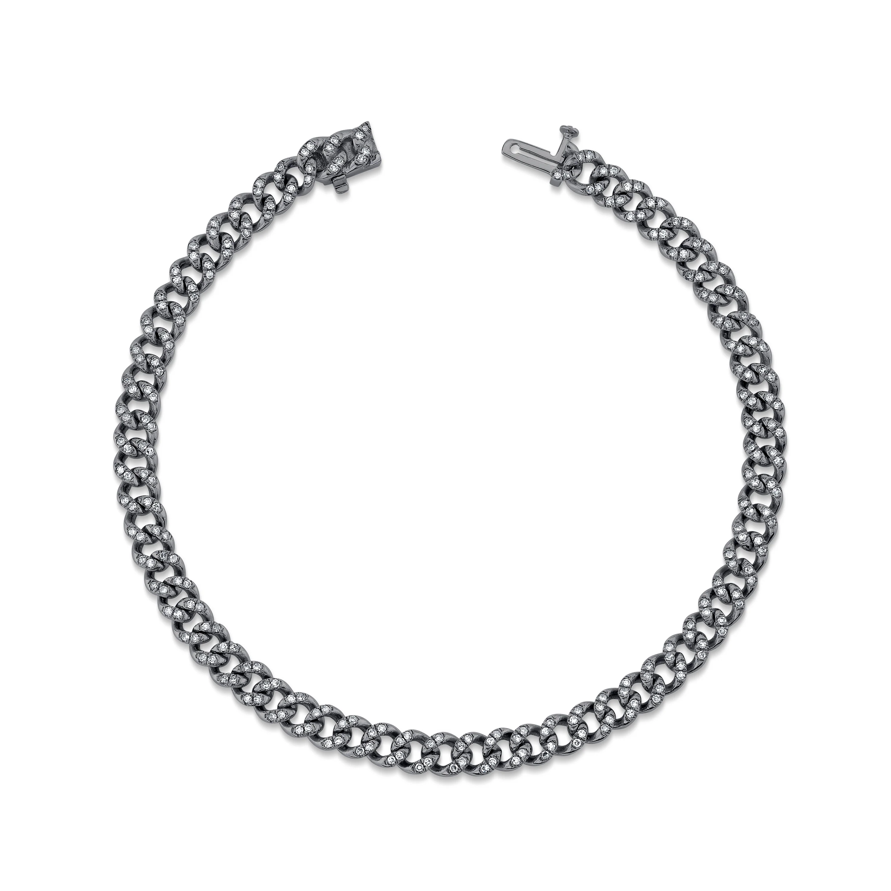 MEN'S MINI FLAT PAVE DIAMOND LINK BRACELET - Image 4